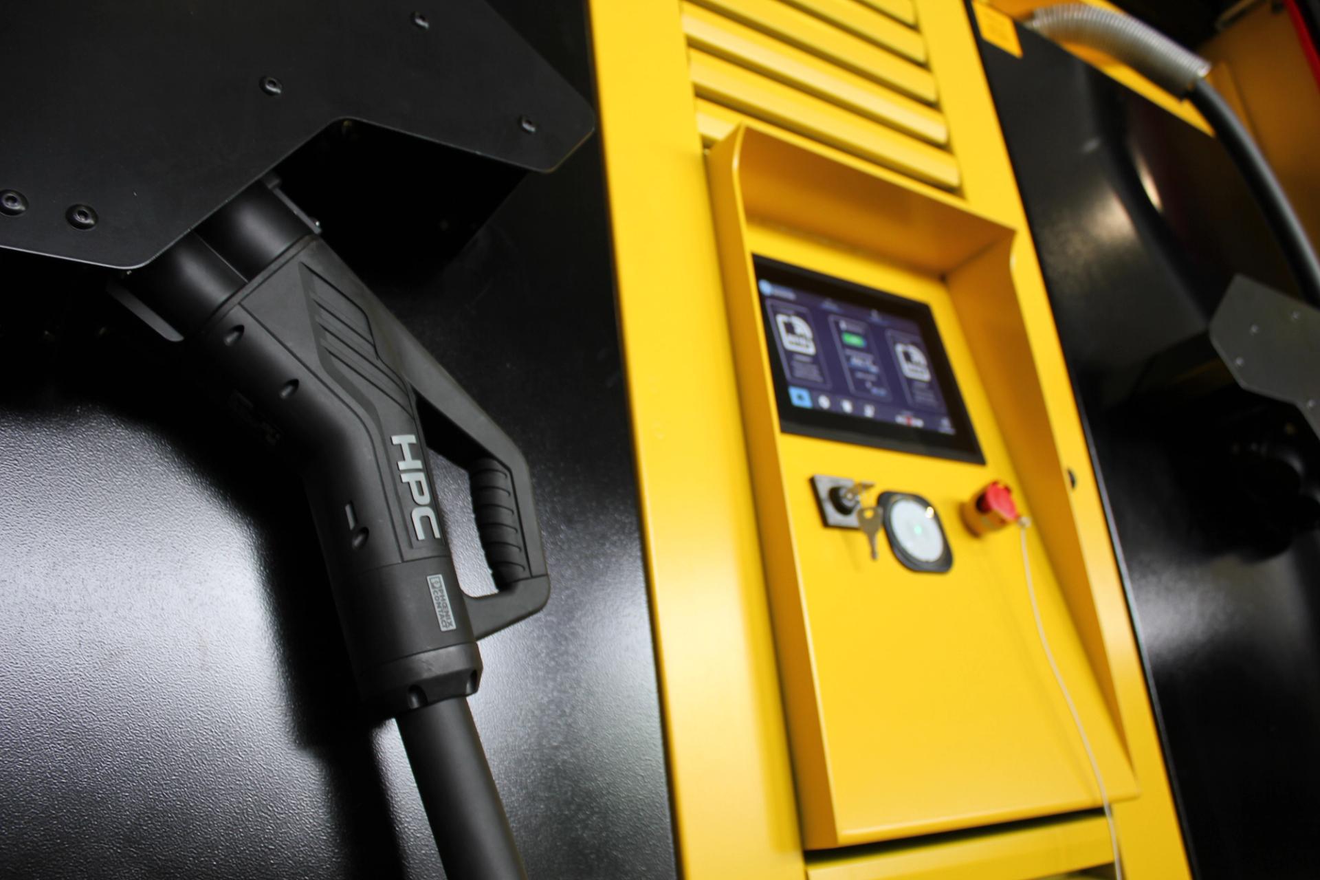 A closeup of a charging station.