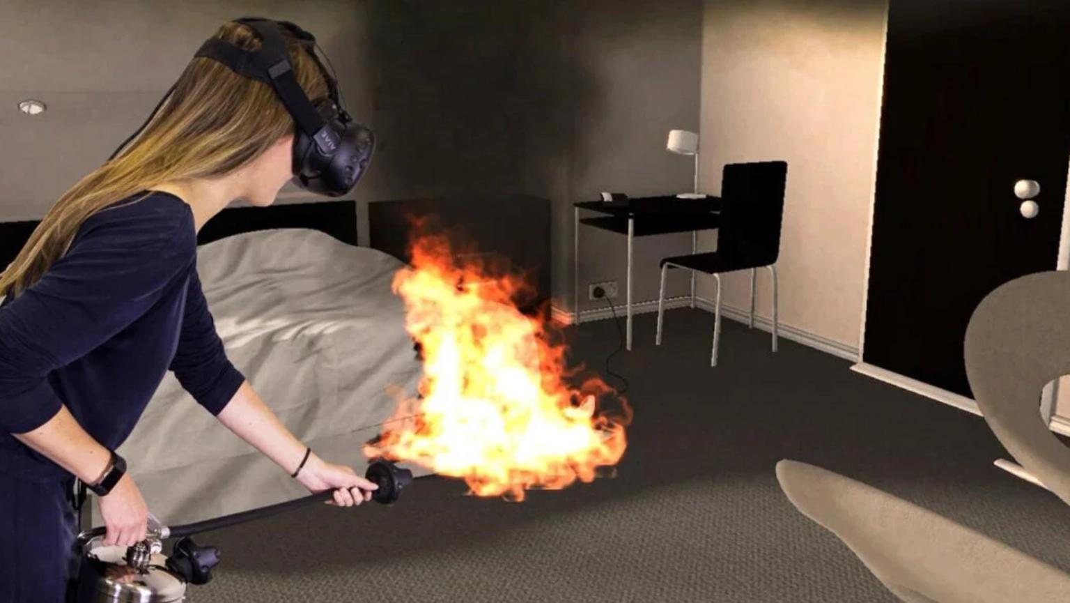 Virtual reality fire respons training