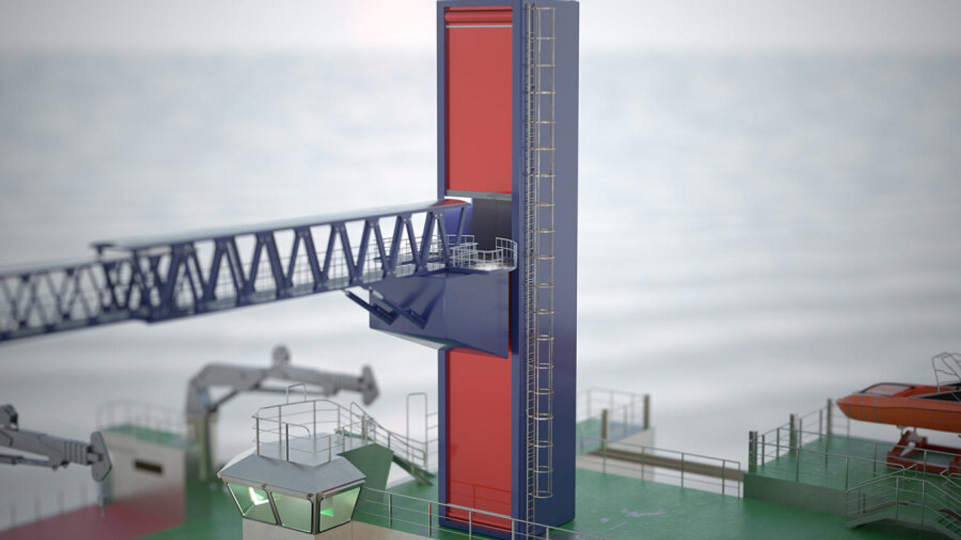 plany-introduces-textile-door-concept-for-gangway-lift-towers-in-offshore-wind