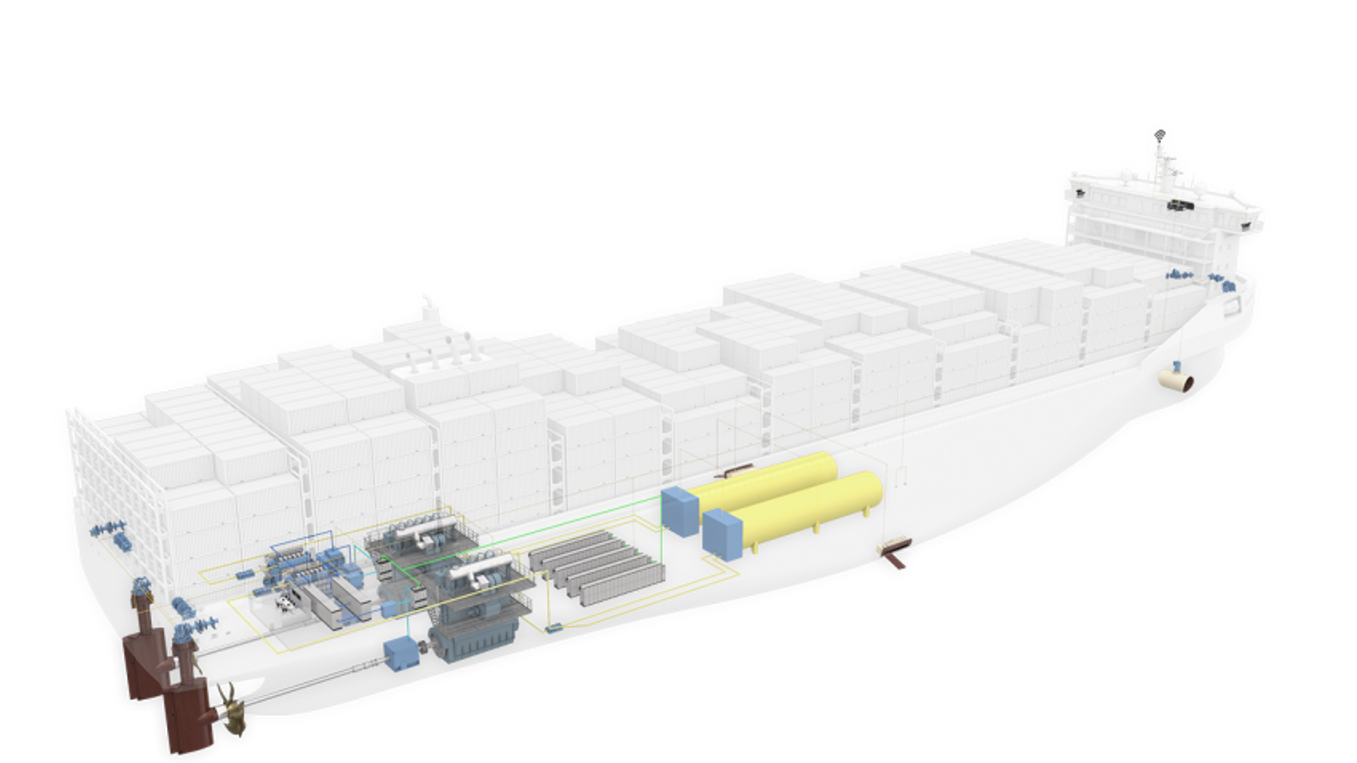 Digital drawing of a containership