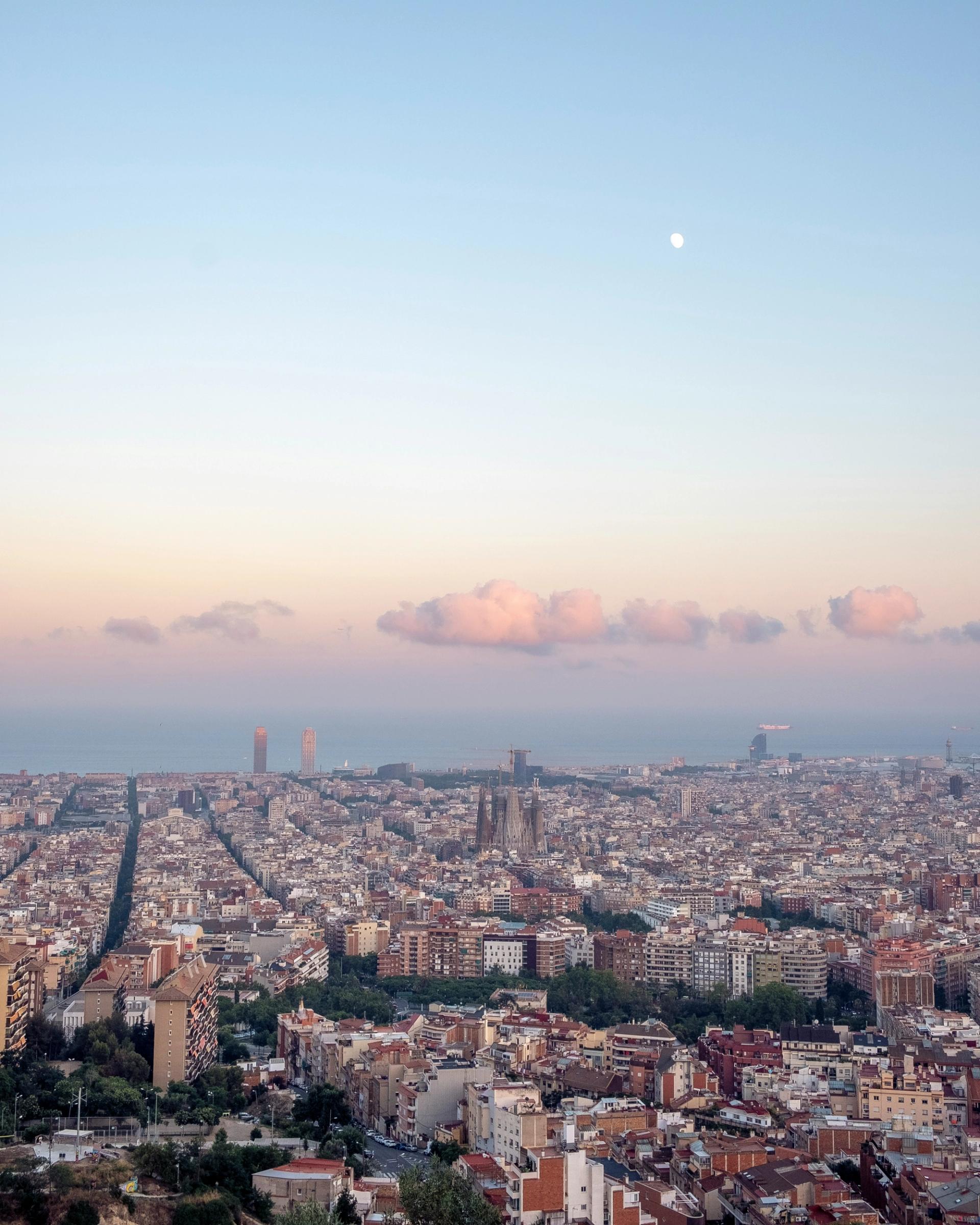 Aerial picture of Barcelona skyline