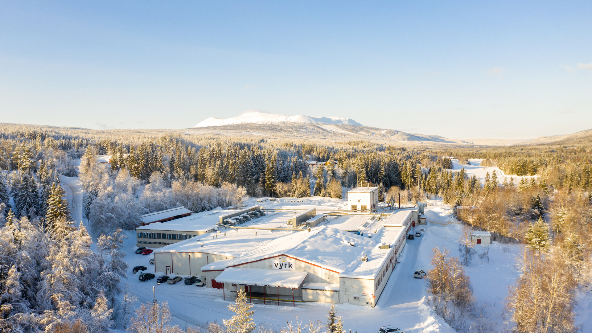 Vyrk-factory surrounded by Norwegian nature and Trysil-mountains
