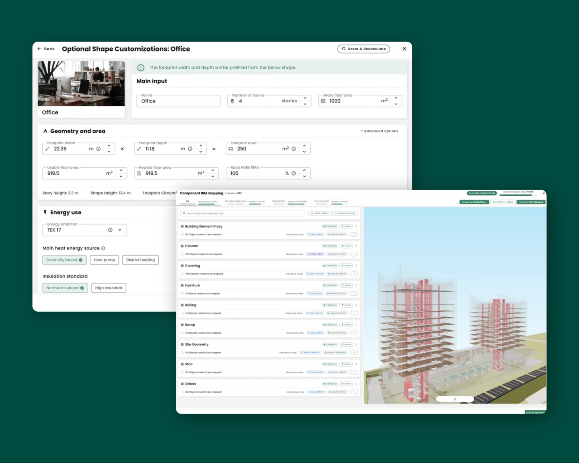 Screenshots of Reduzer software