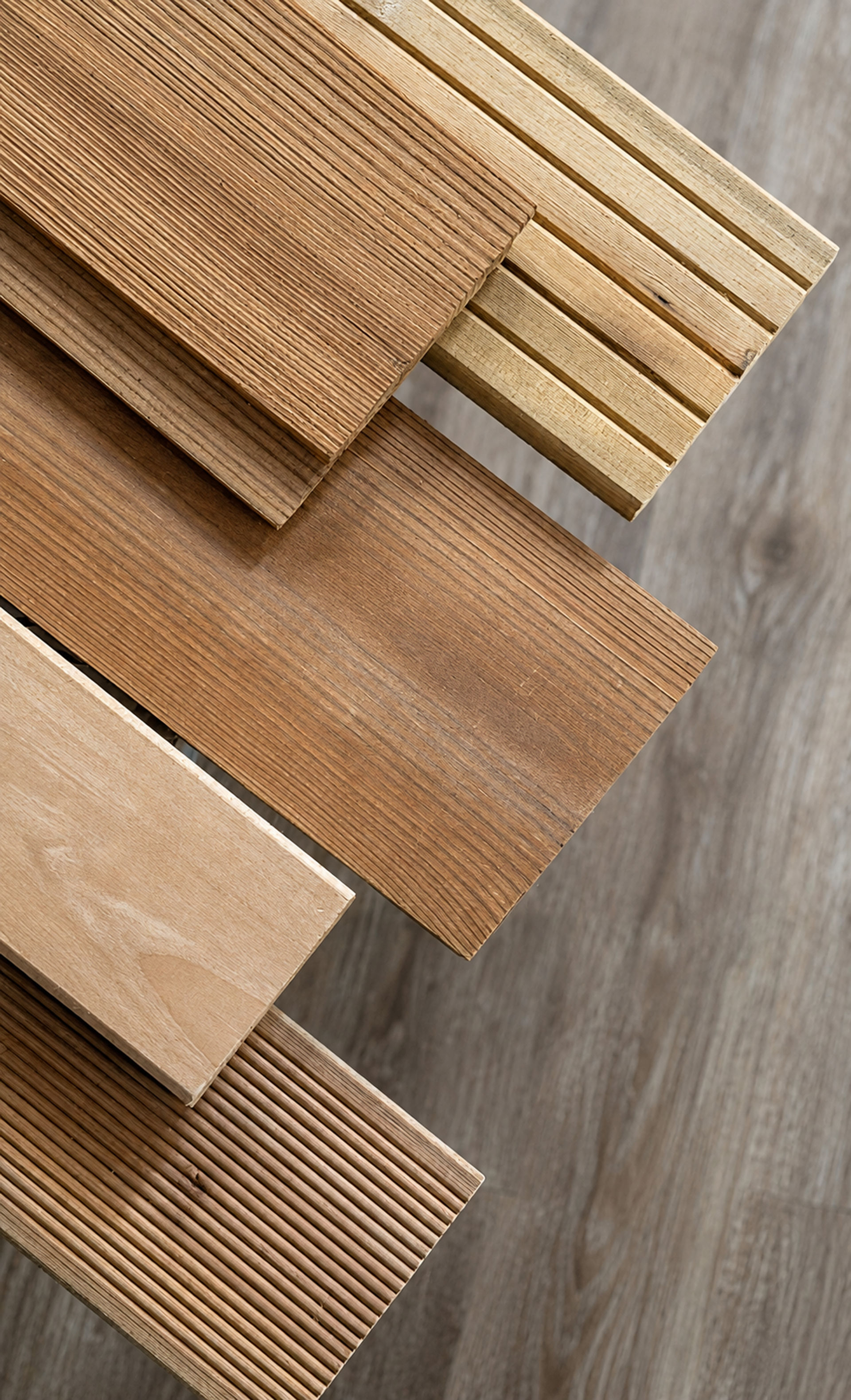 Close up of different types of door trims