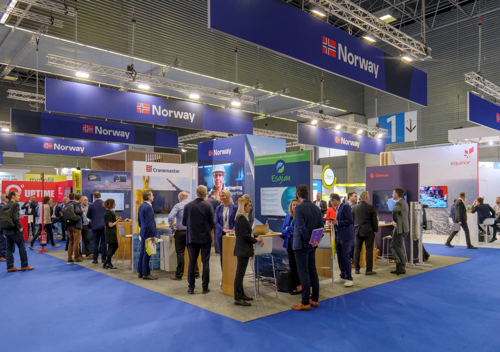 People milling around a Norway Pavilion