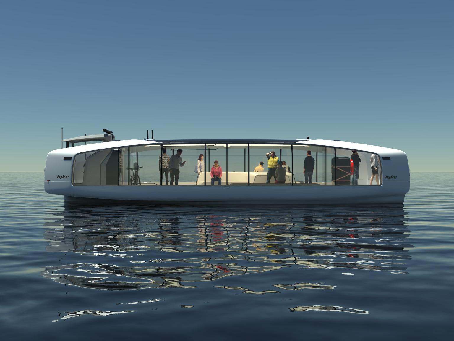 People on board an autonomous ferry
