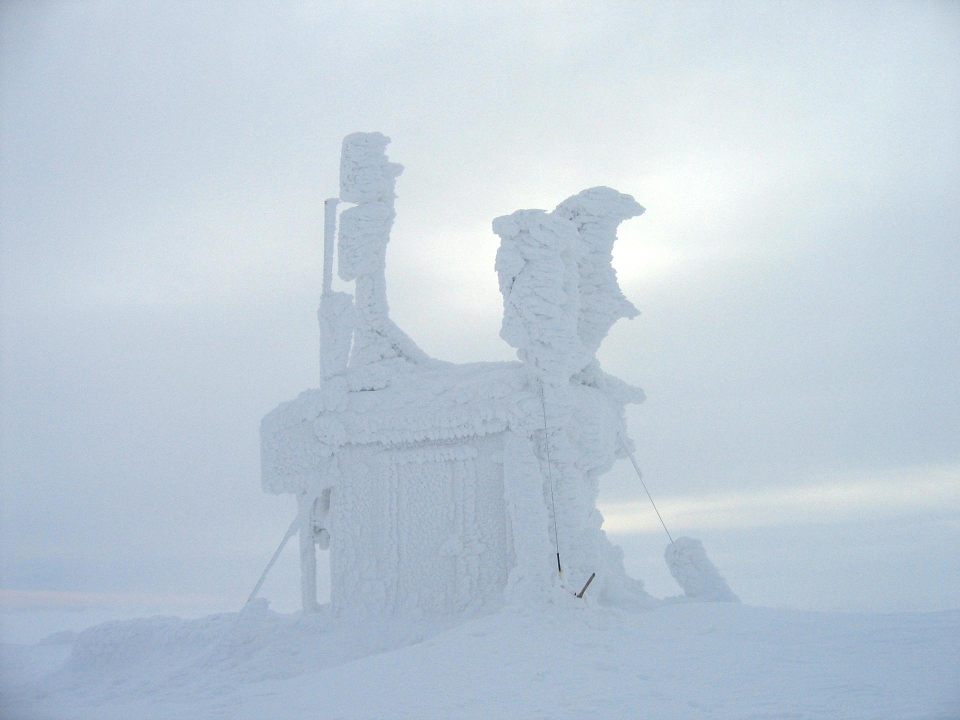 A telecom station in Norway covered in snow
