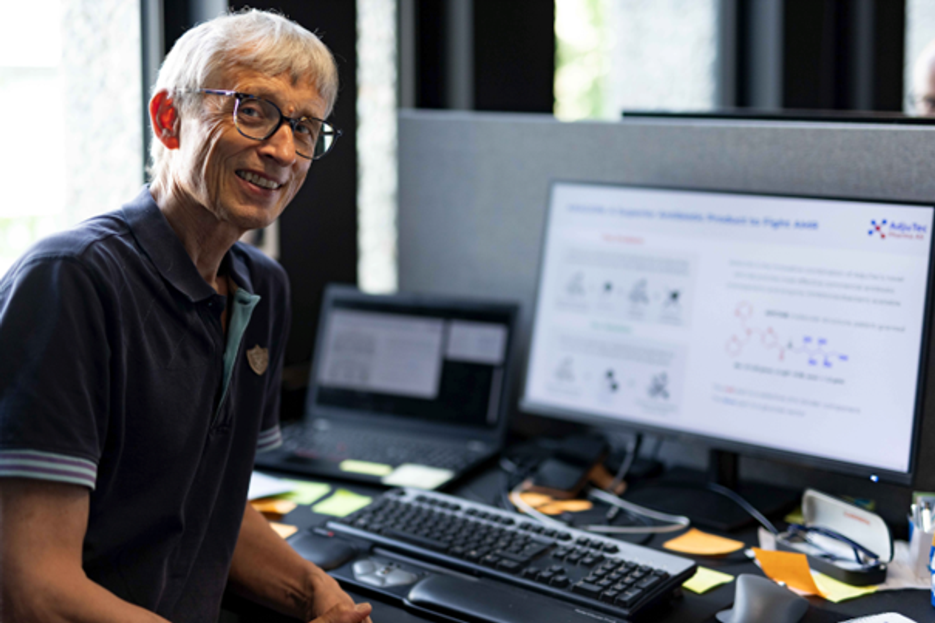 Man sitting in front of a computer