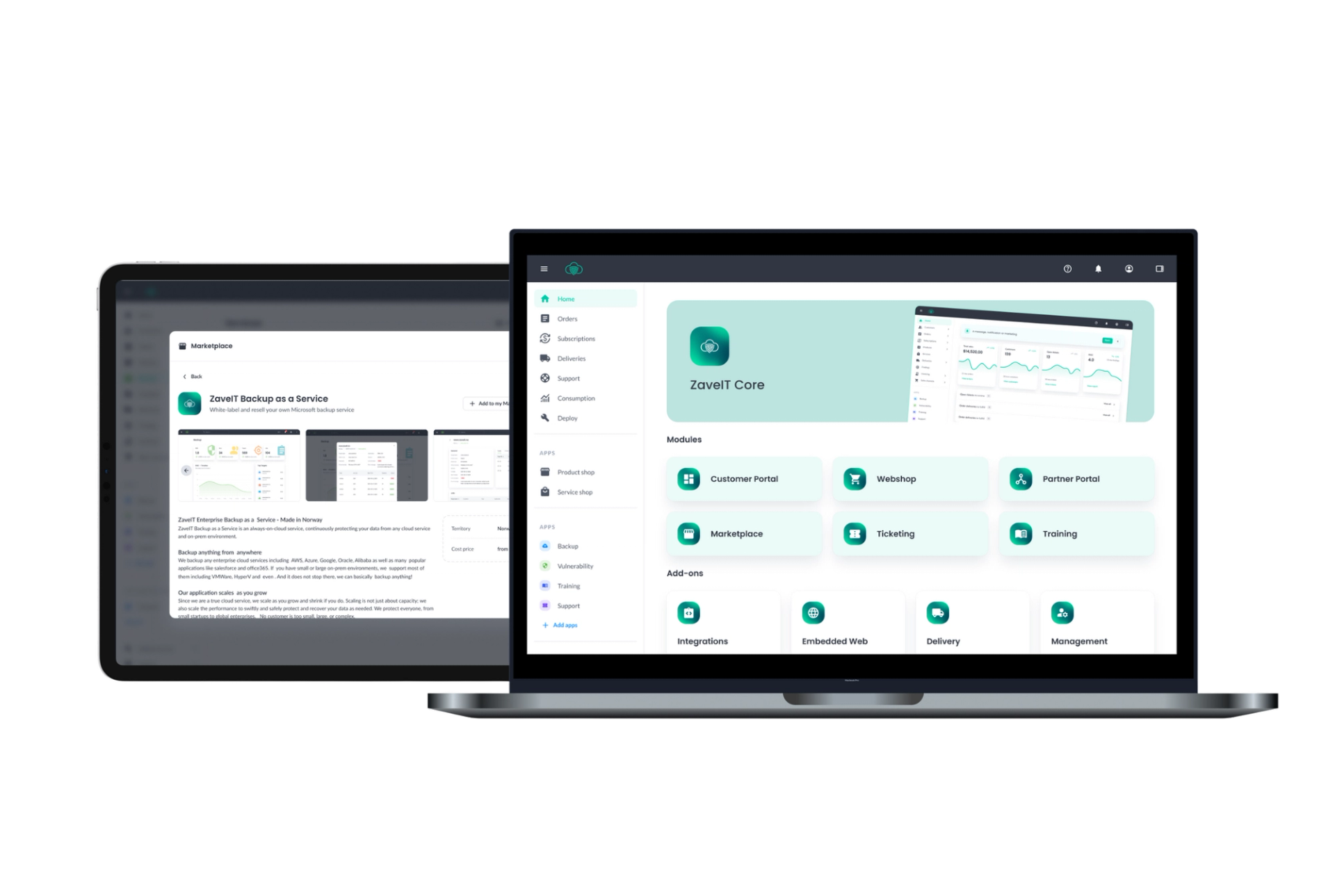 A computer in the Zaveit dashboard.