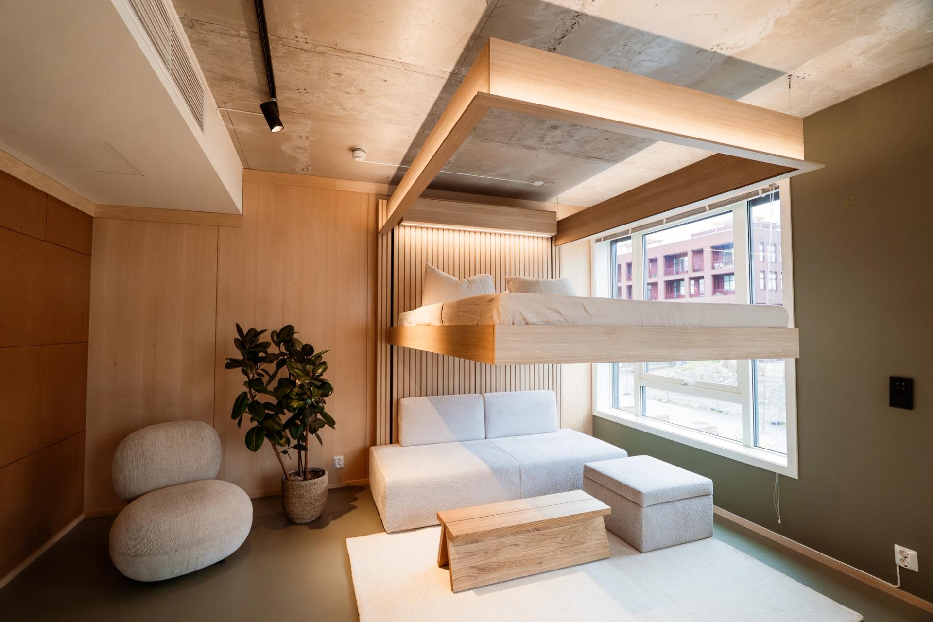 automated ceiling bed