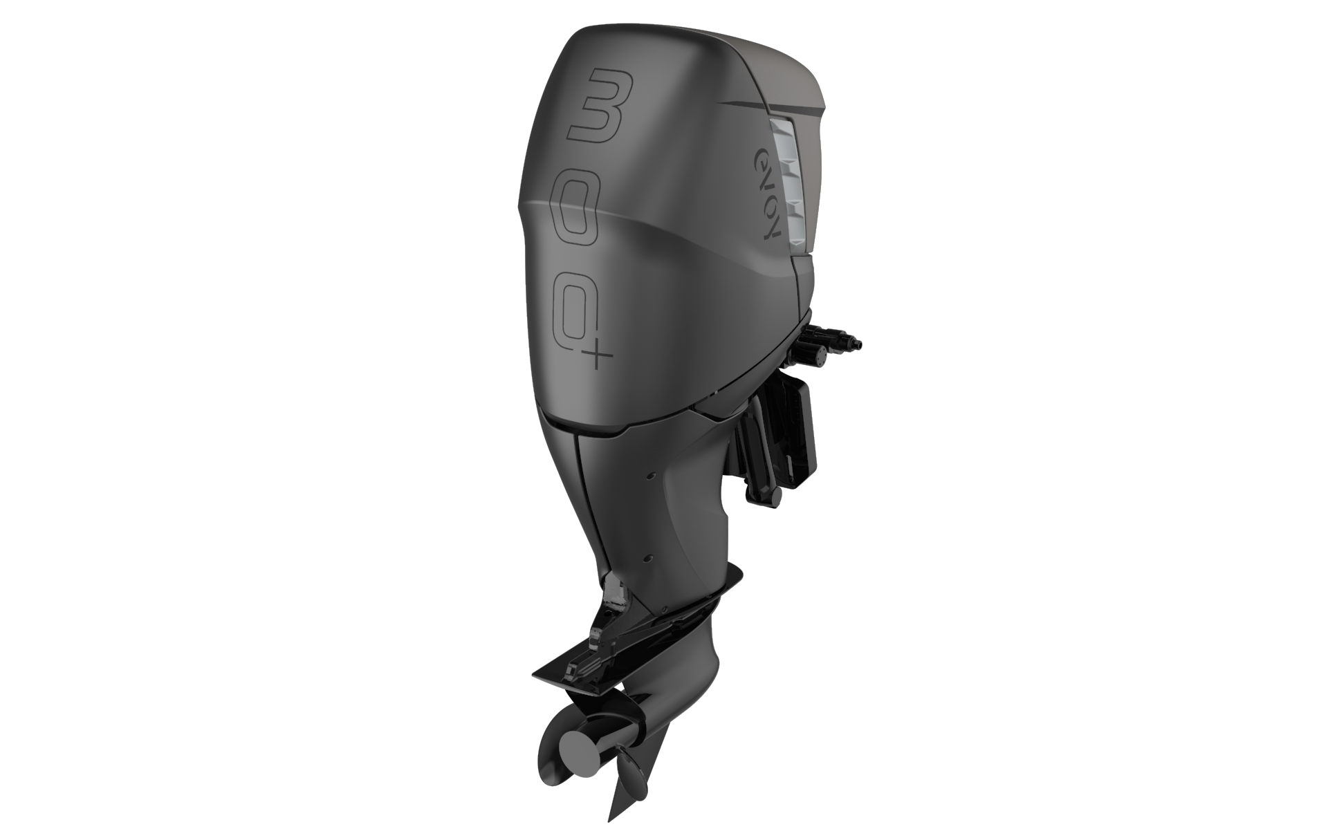 Black 30 horsepower electric outboard motor