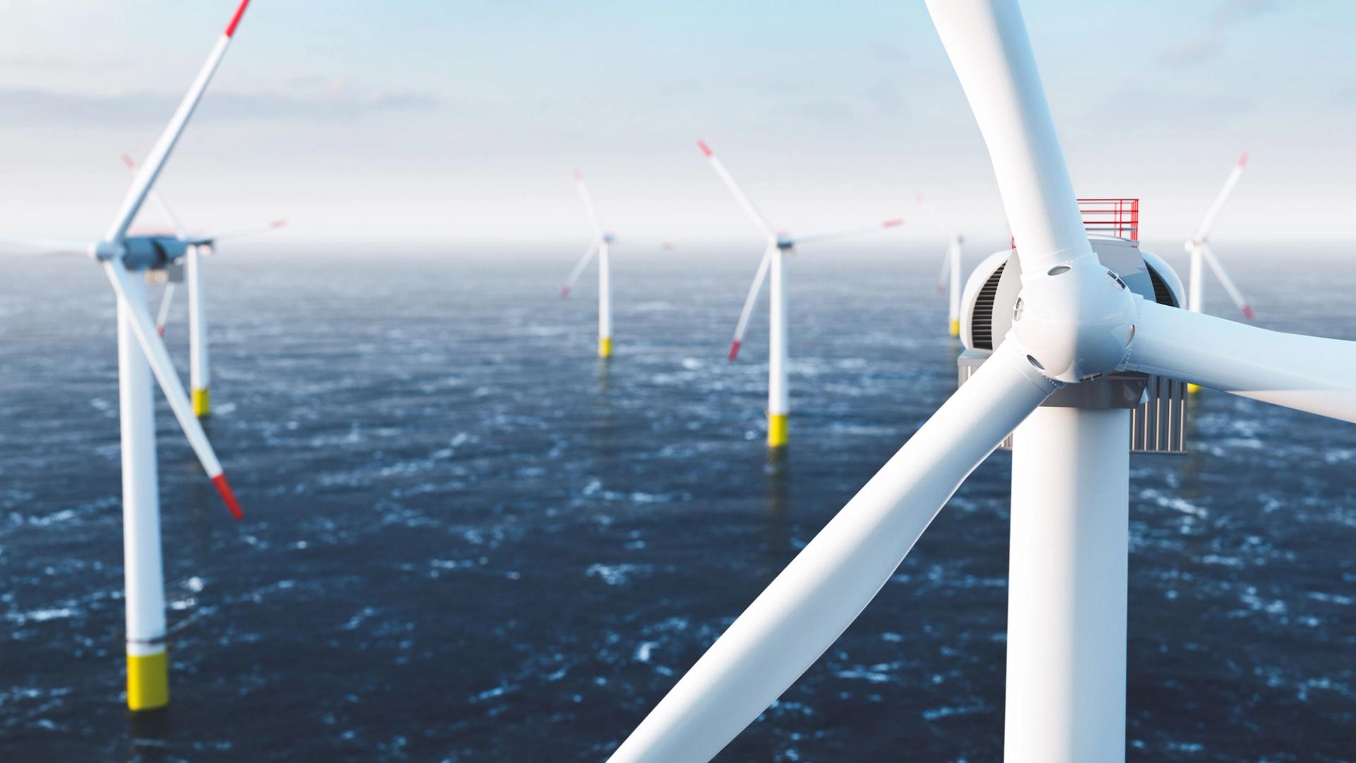 Illustration of offshore wind turbines