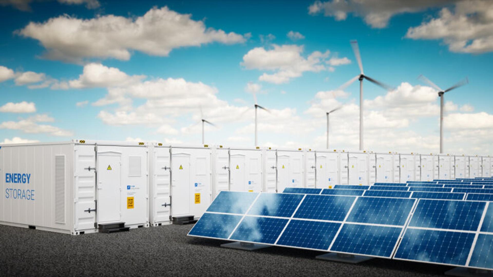 Solar panels, energy storage and windmills