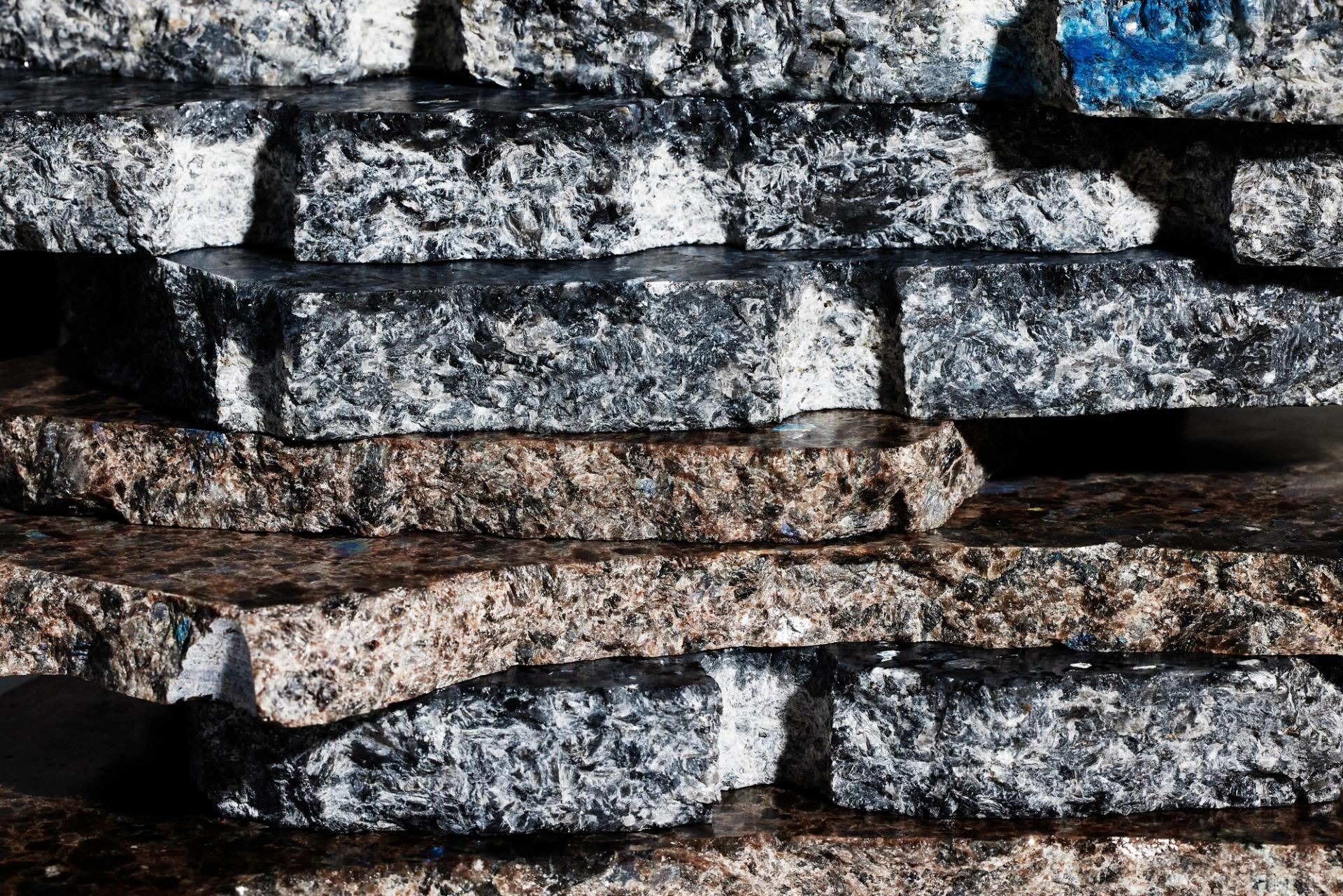 Slabs of grey and tan Norwegian stone