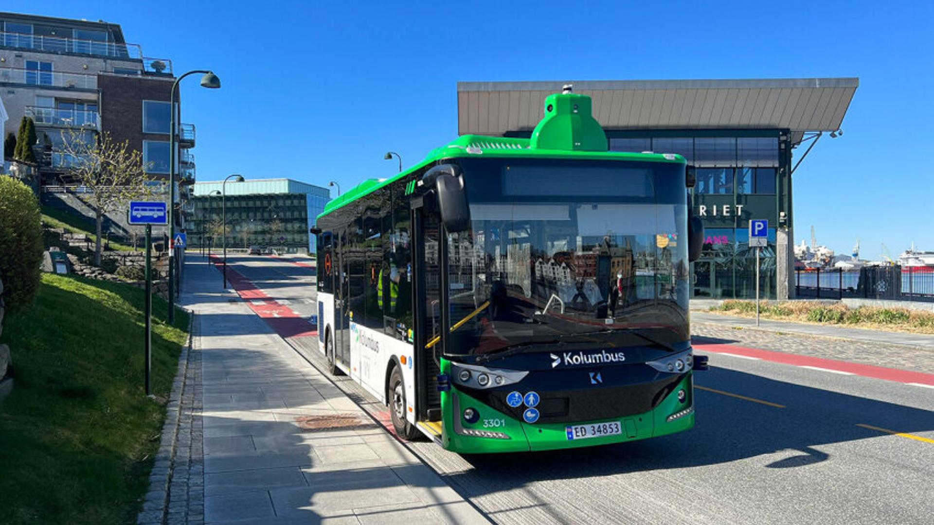 Bus at bus stop