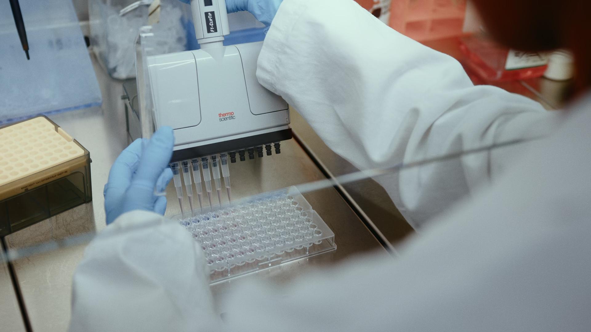 A person working in a laboratory