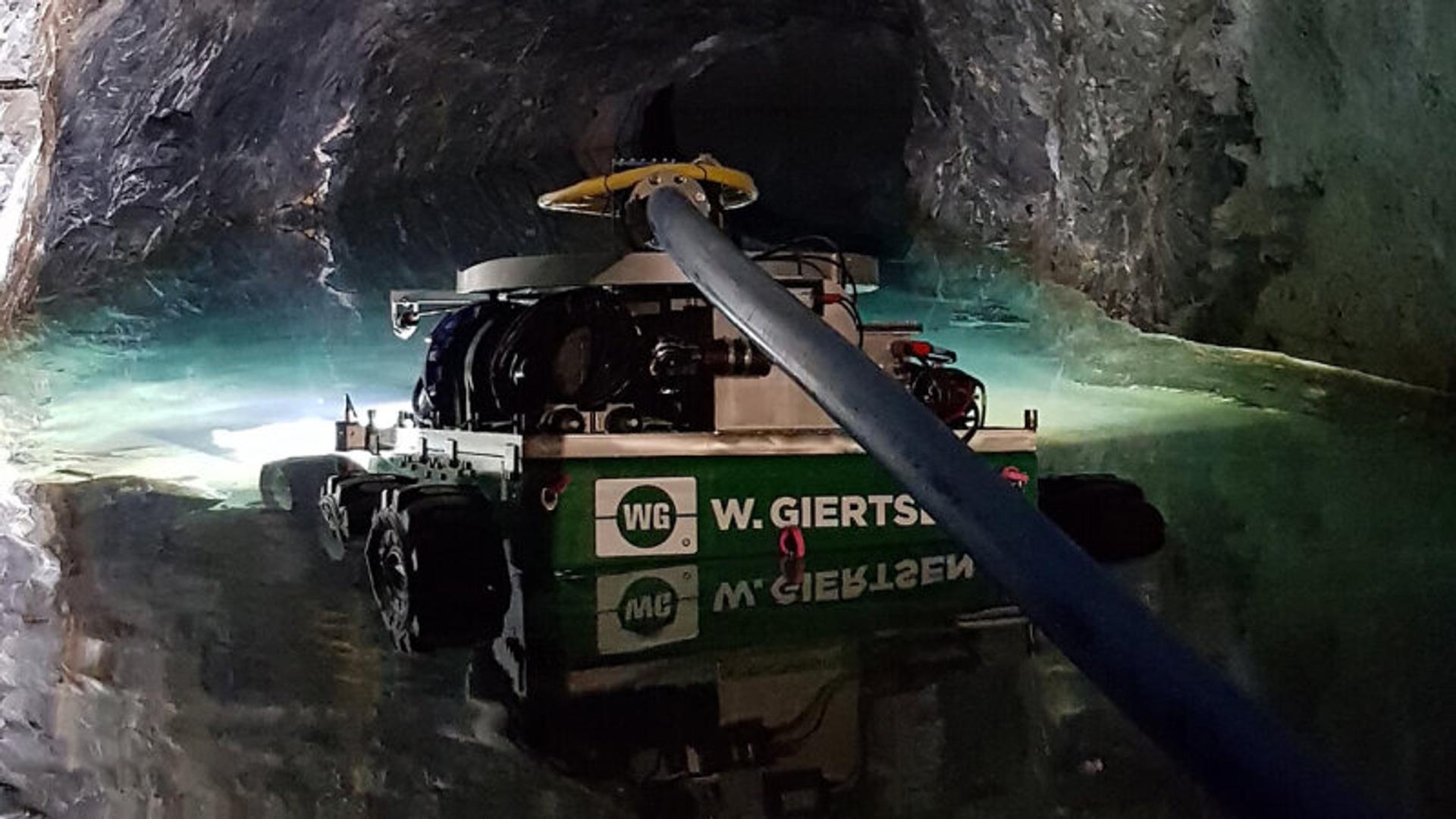 Industrial machine inside cave