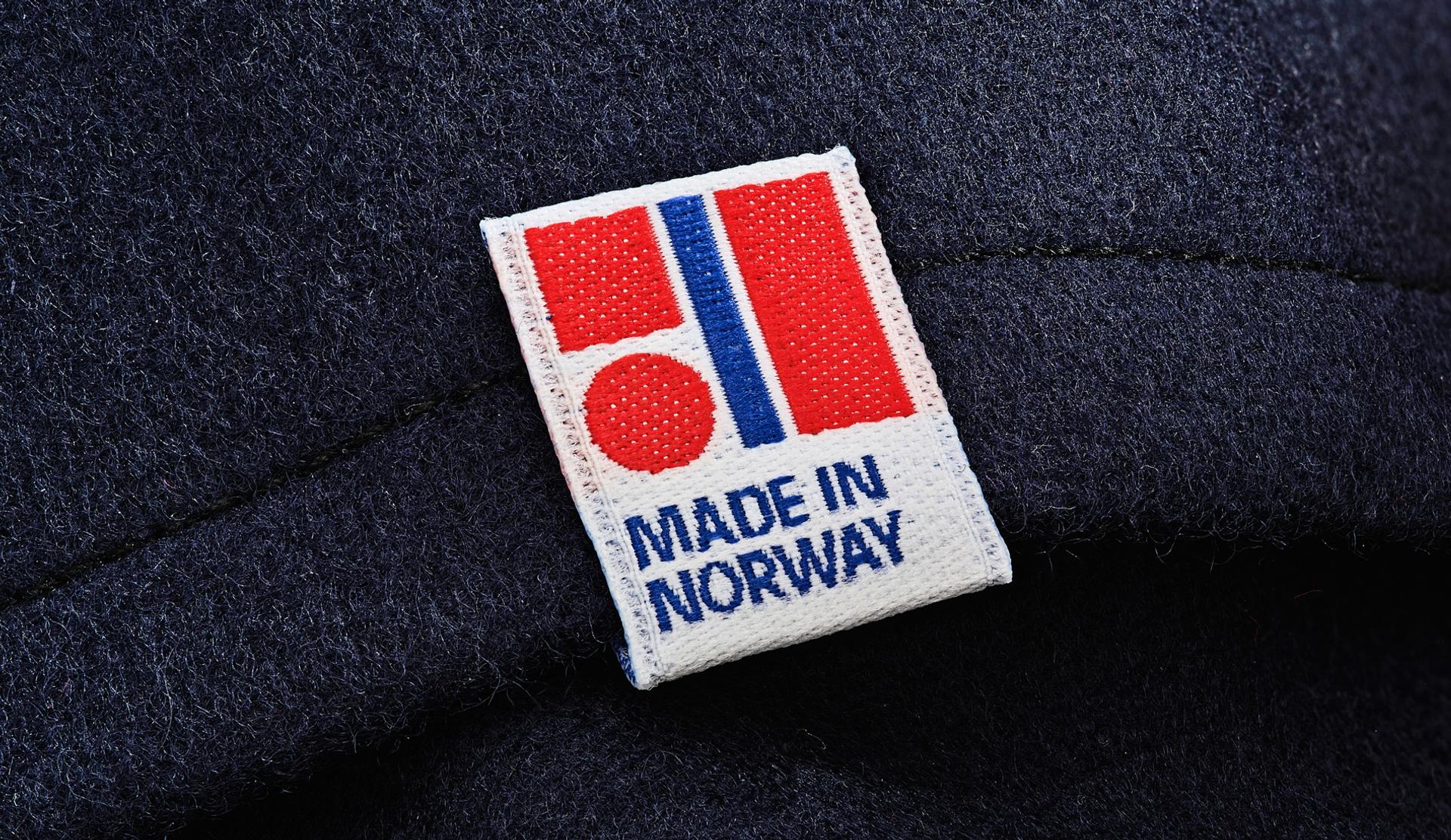 Made in Norway label on woolen blanket