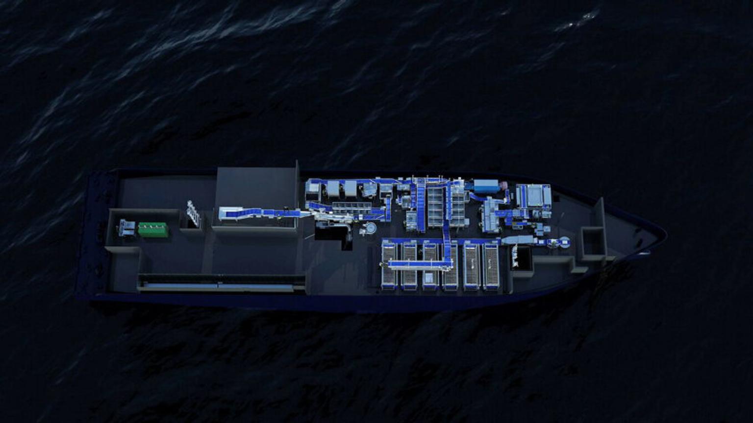 Digital model of ship from above