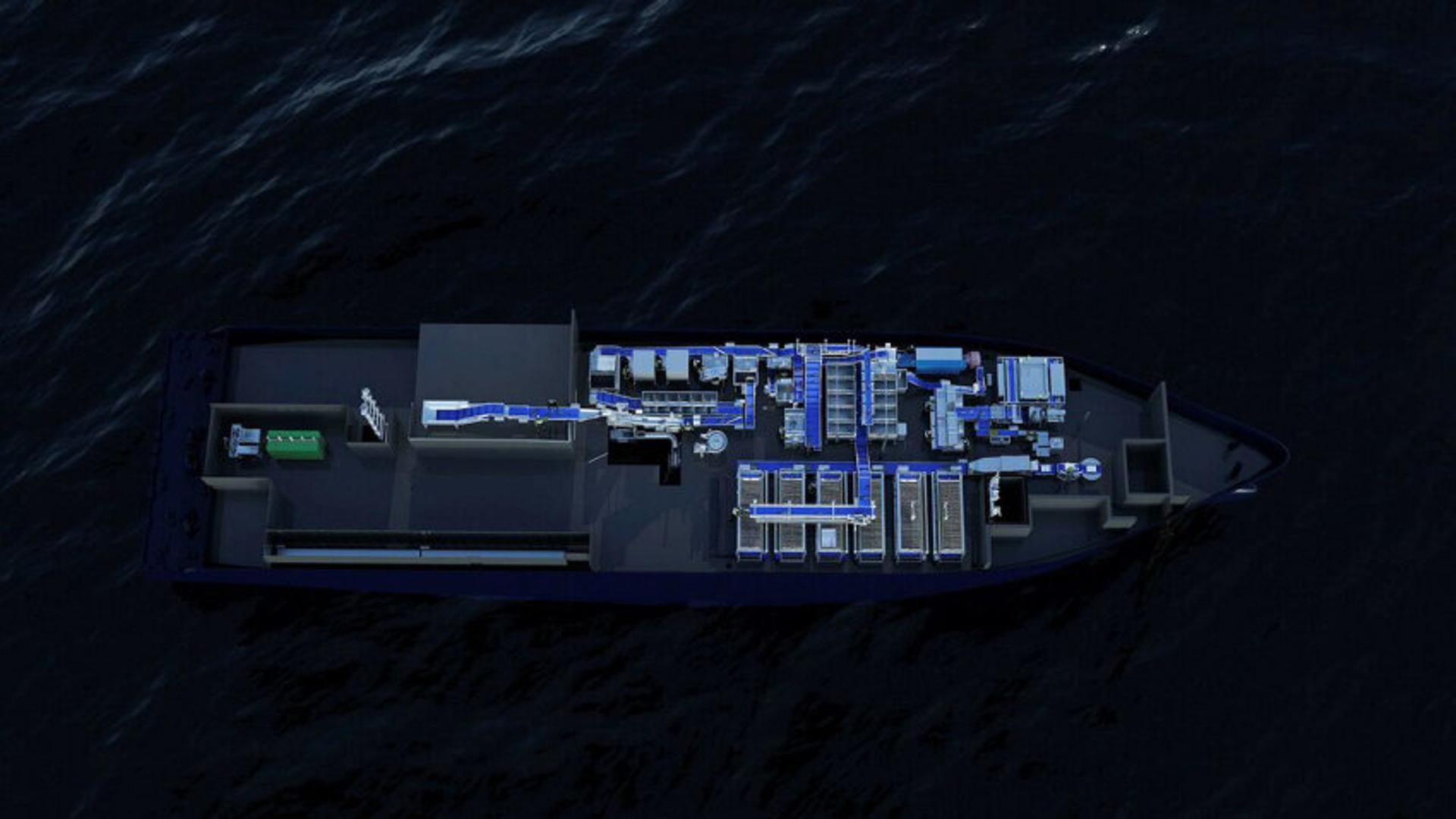 Digital model of ship from above