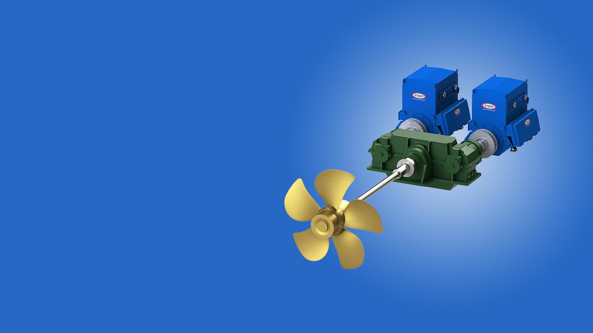 rendering of a vessel propulsion system