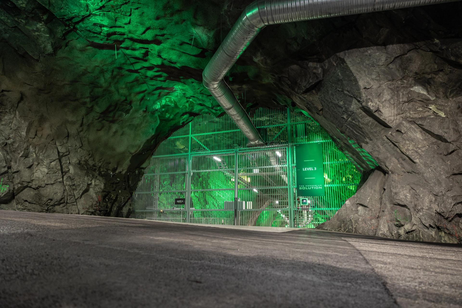 Security gate at an underground data centre