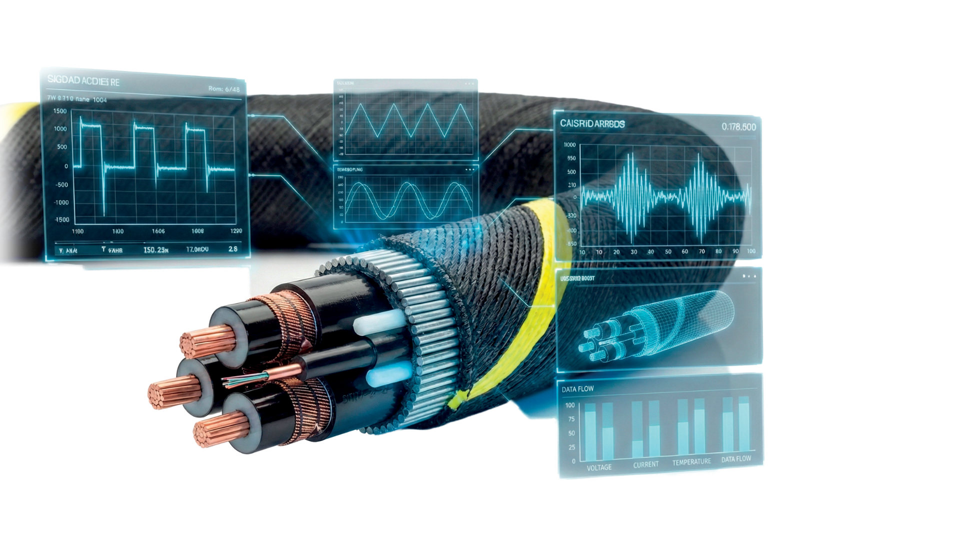 Illustration of diagnostics of a power cable