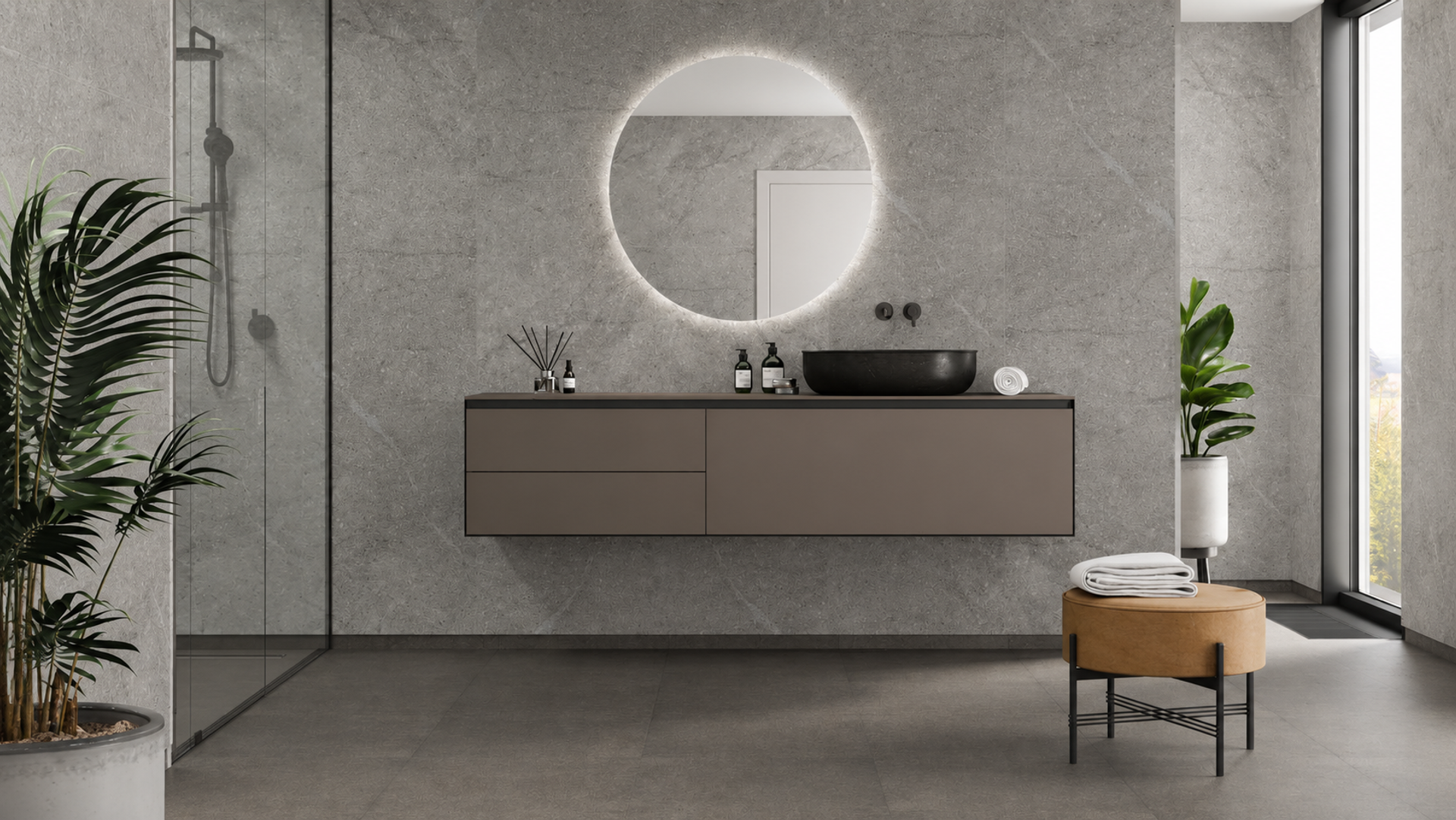 Fibo wall system for bathrooms