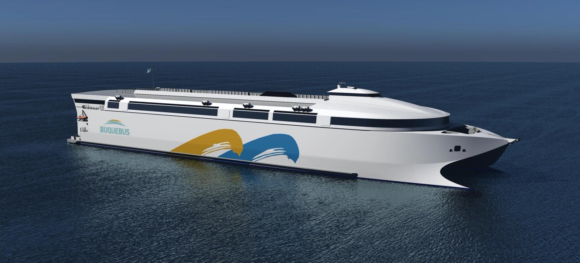 Rendering of the world's largest electric ferry