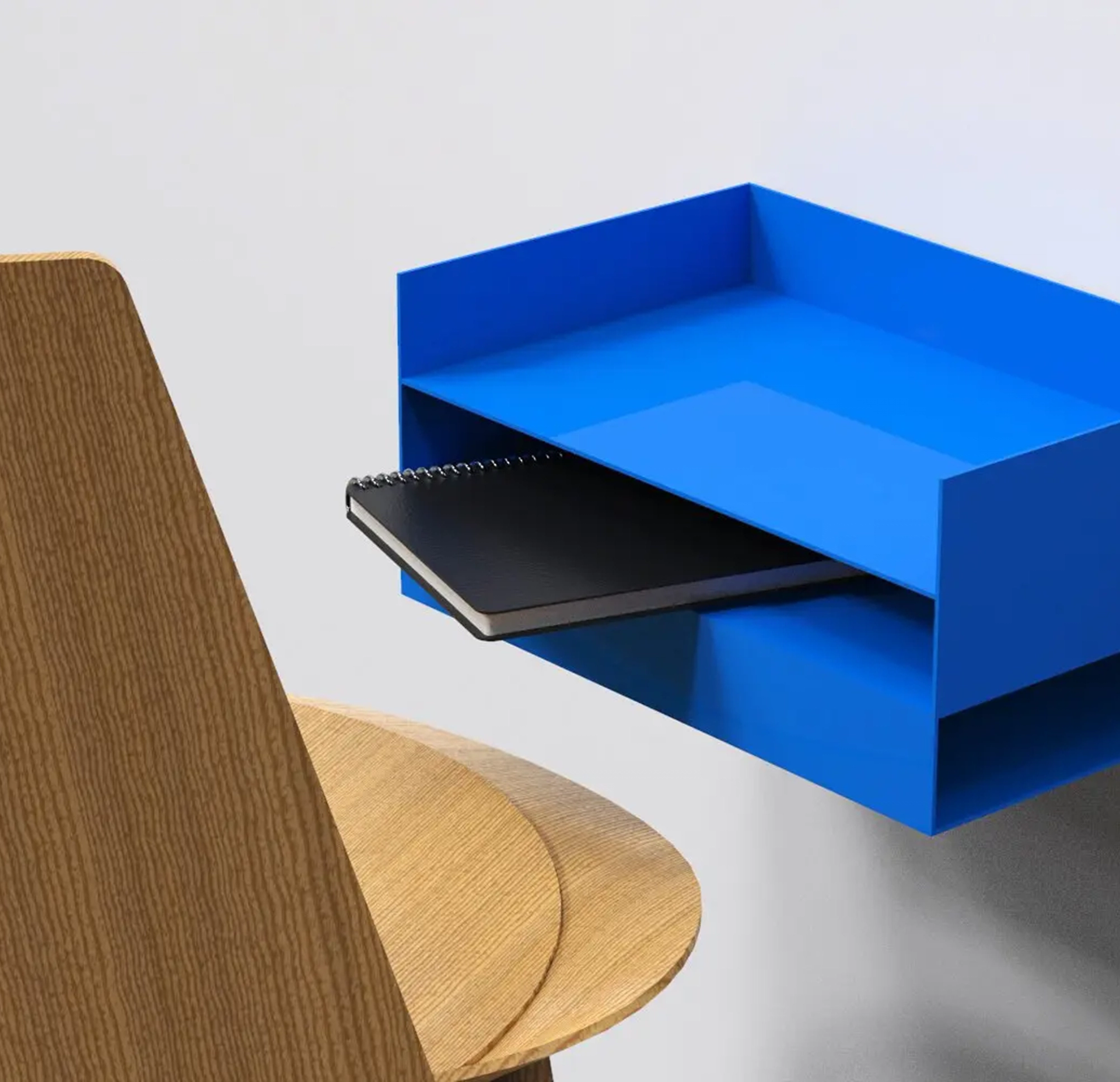 Electric blue wall shelf