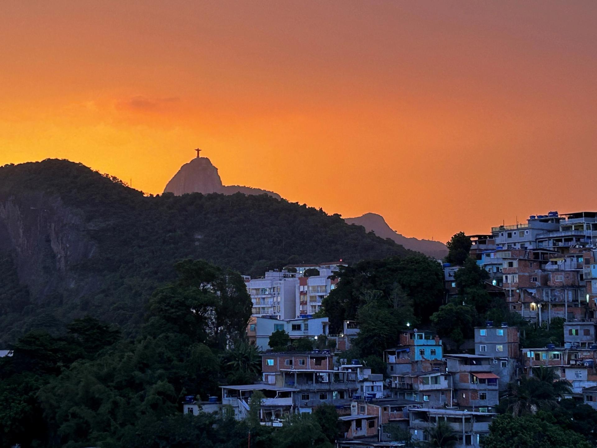 Christ in Rio in sunset