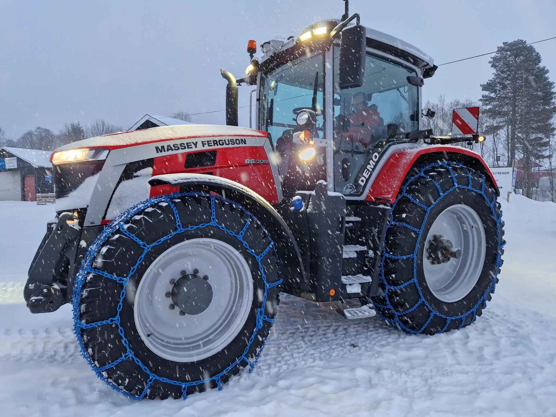 The chains being used in winter time.