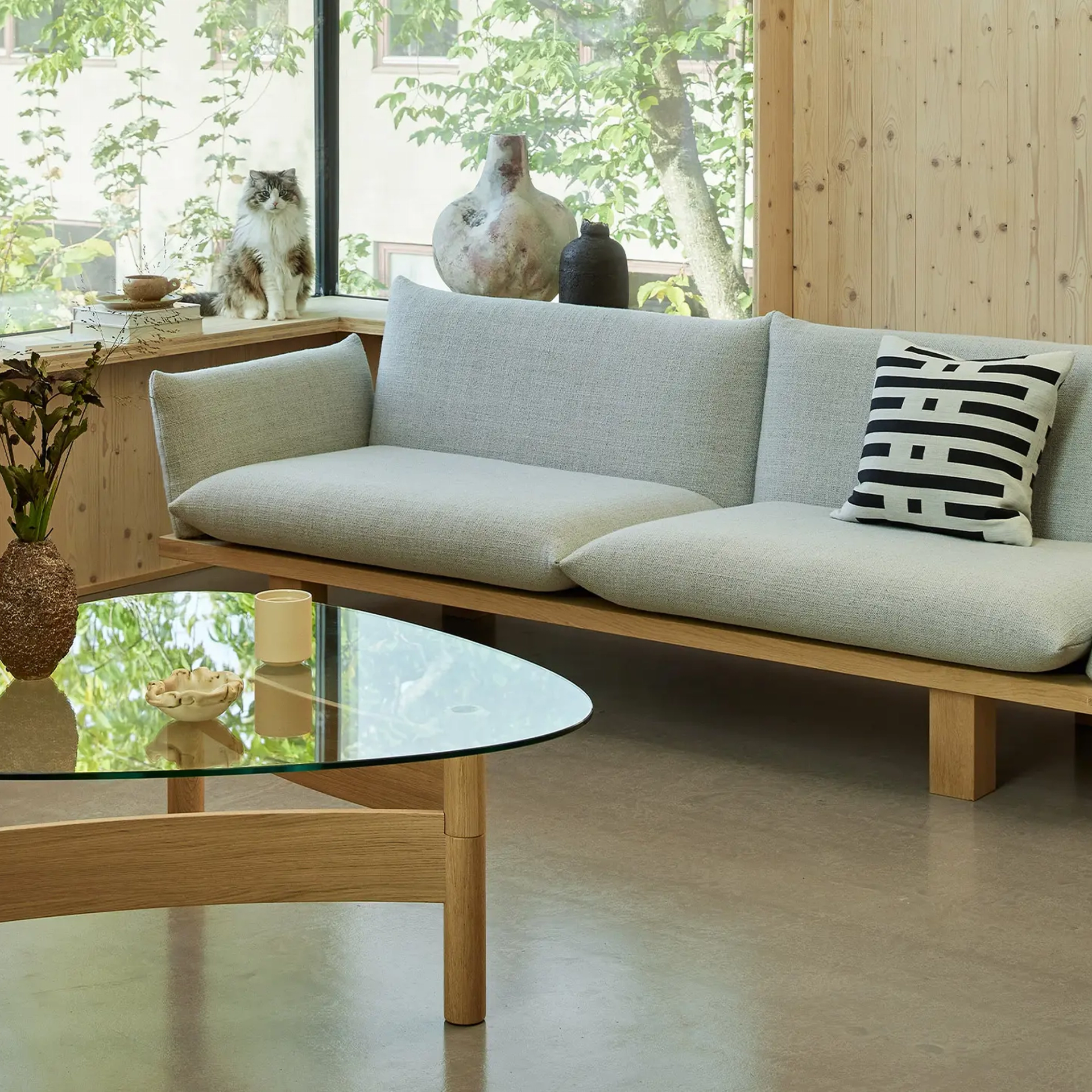 Beige Scandinavian style sofa