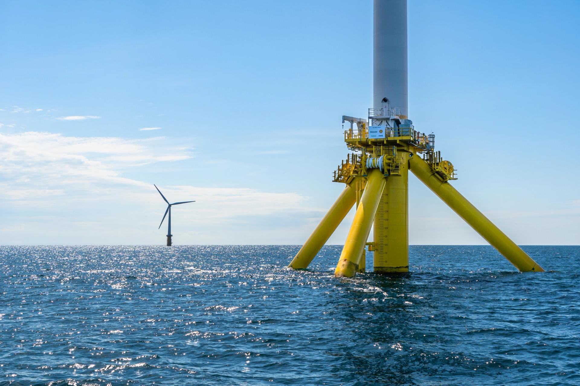 Offshore wind turbines off the coast of Norway
