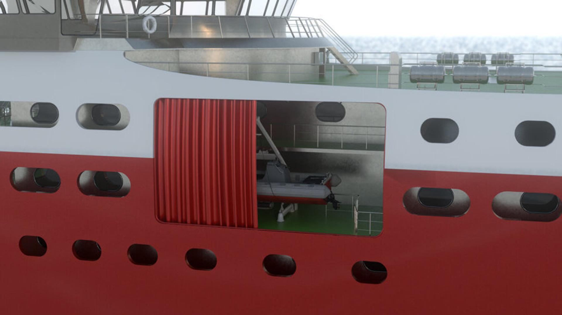 Plany Curtain System a canvas door solution for hangars on ships