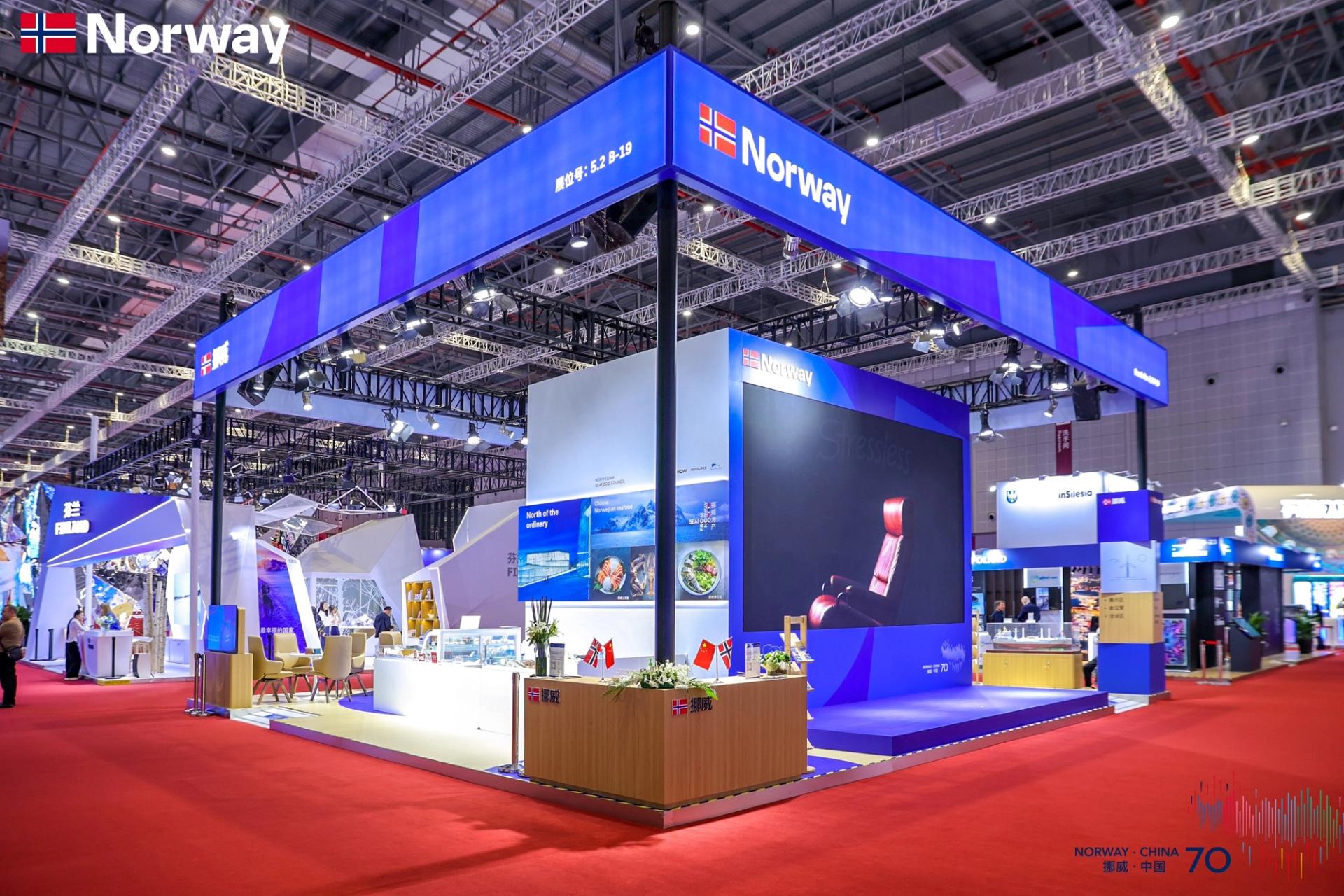 A Norwegian pavilion showcasing Norwegian products