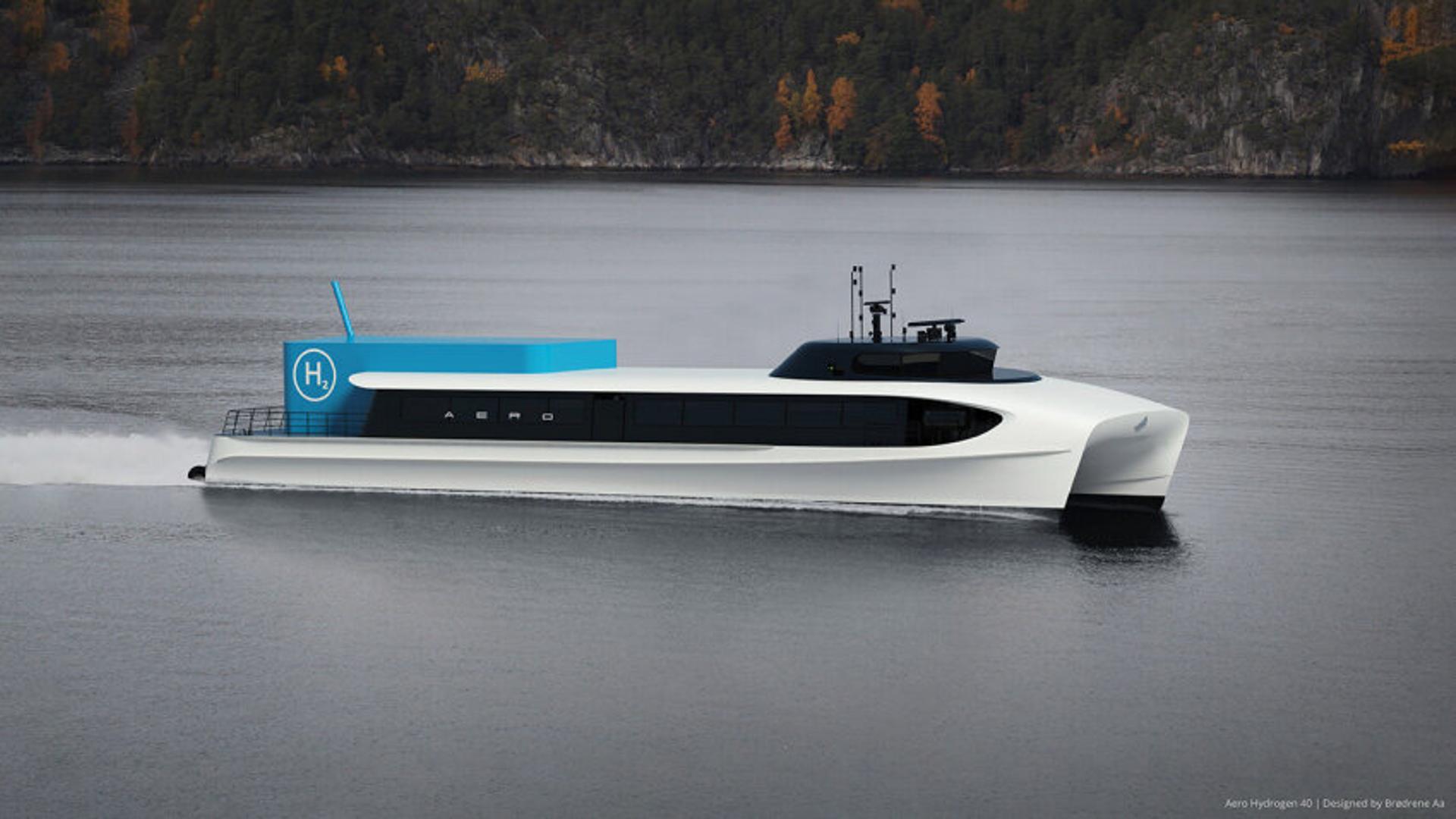 Hydrogen powered ferry on water