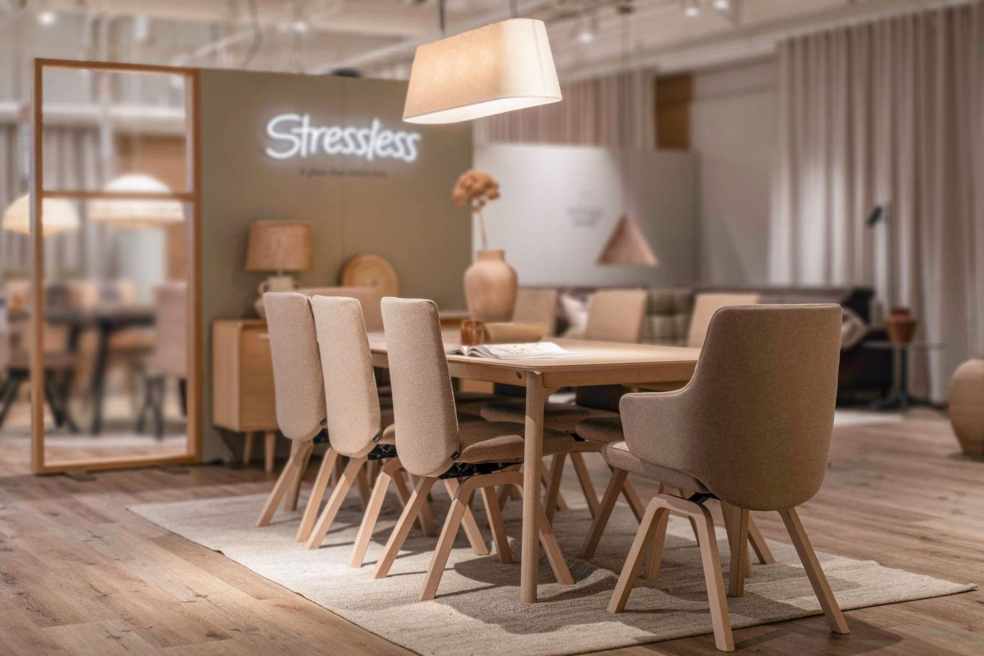 A picture of stressless chairs.