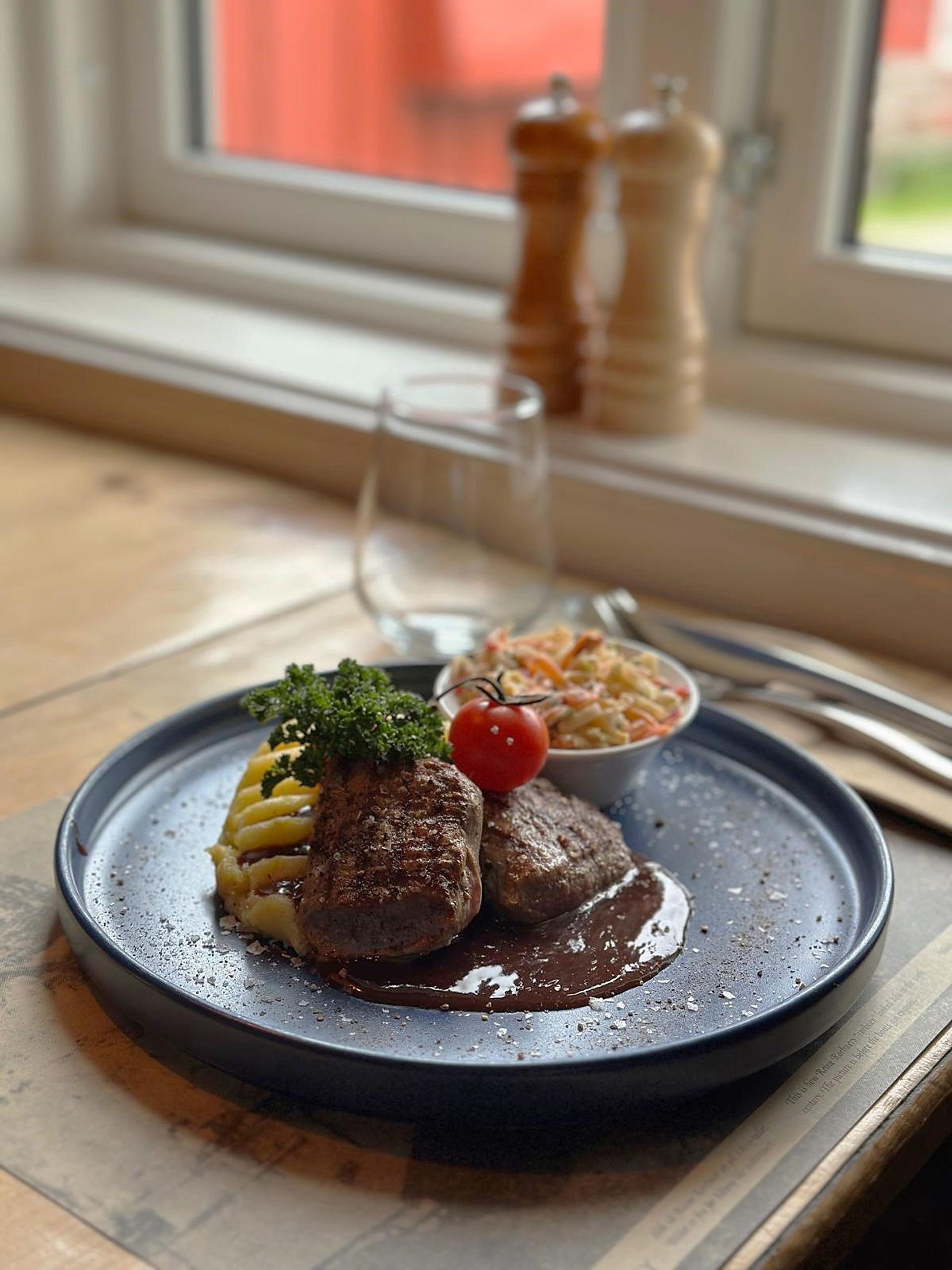 A well prepared lamb meal.