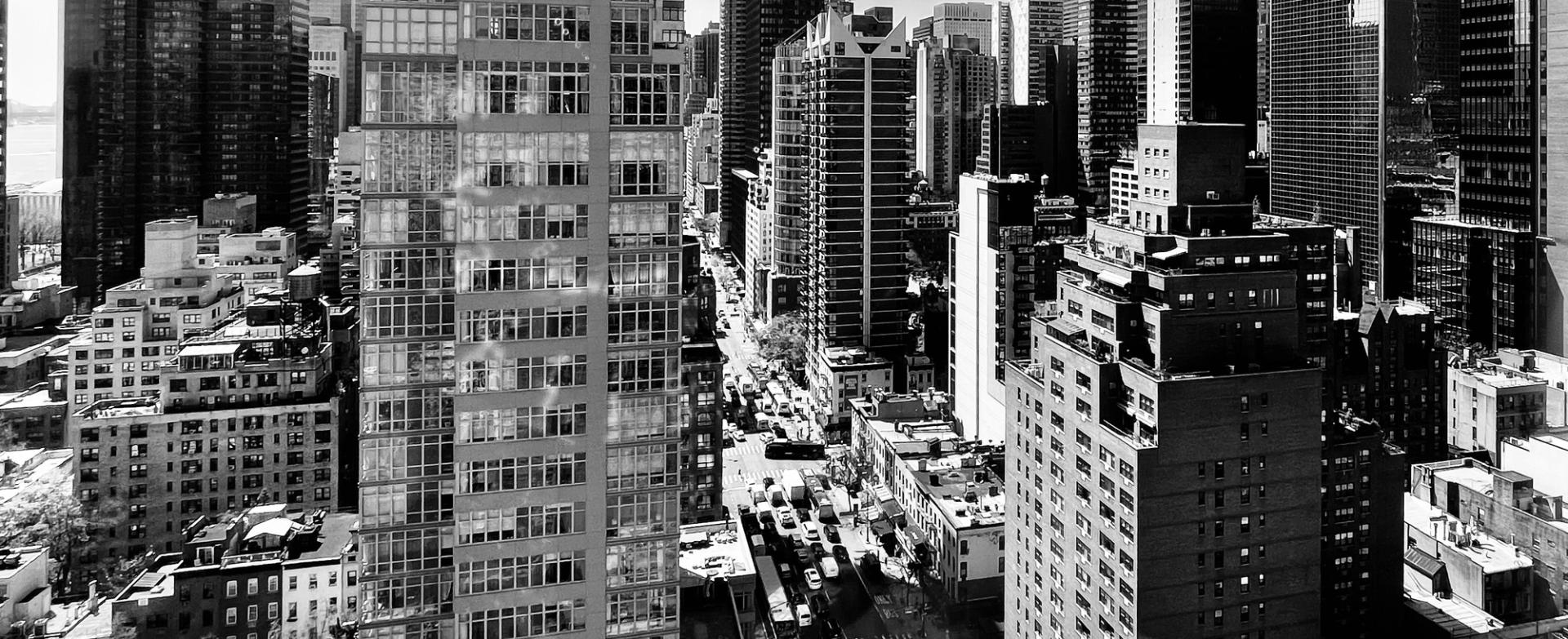 NYC skyline black and white