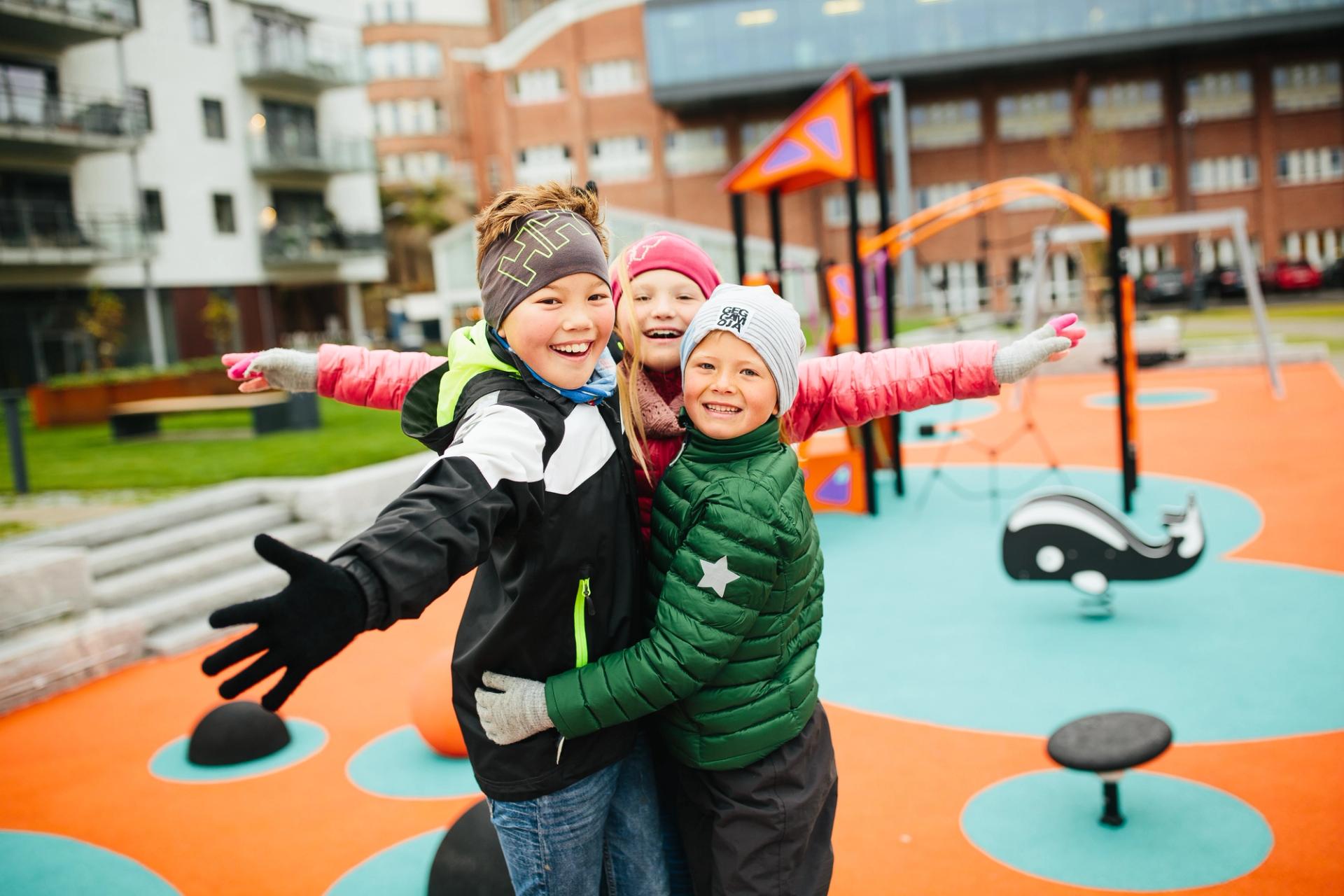 Picture showing kids in a playground