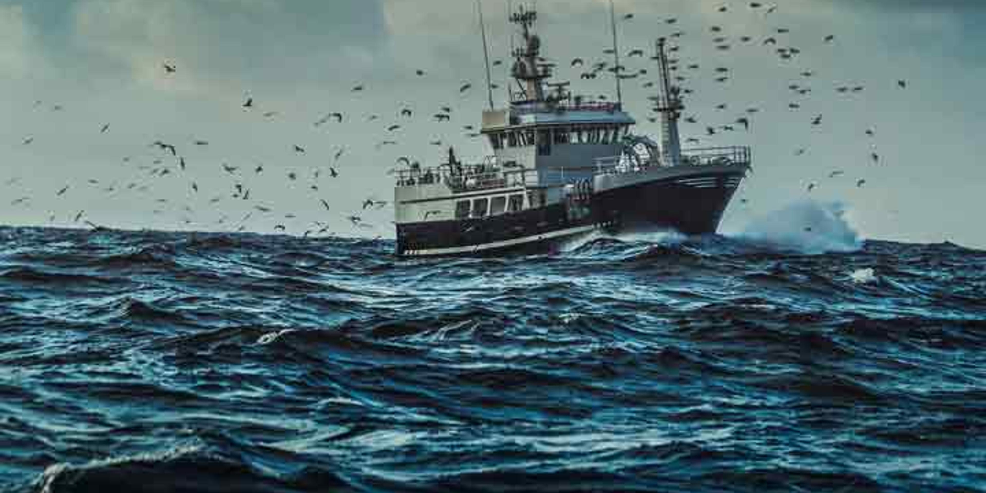 Fishing boat at sea