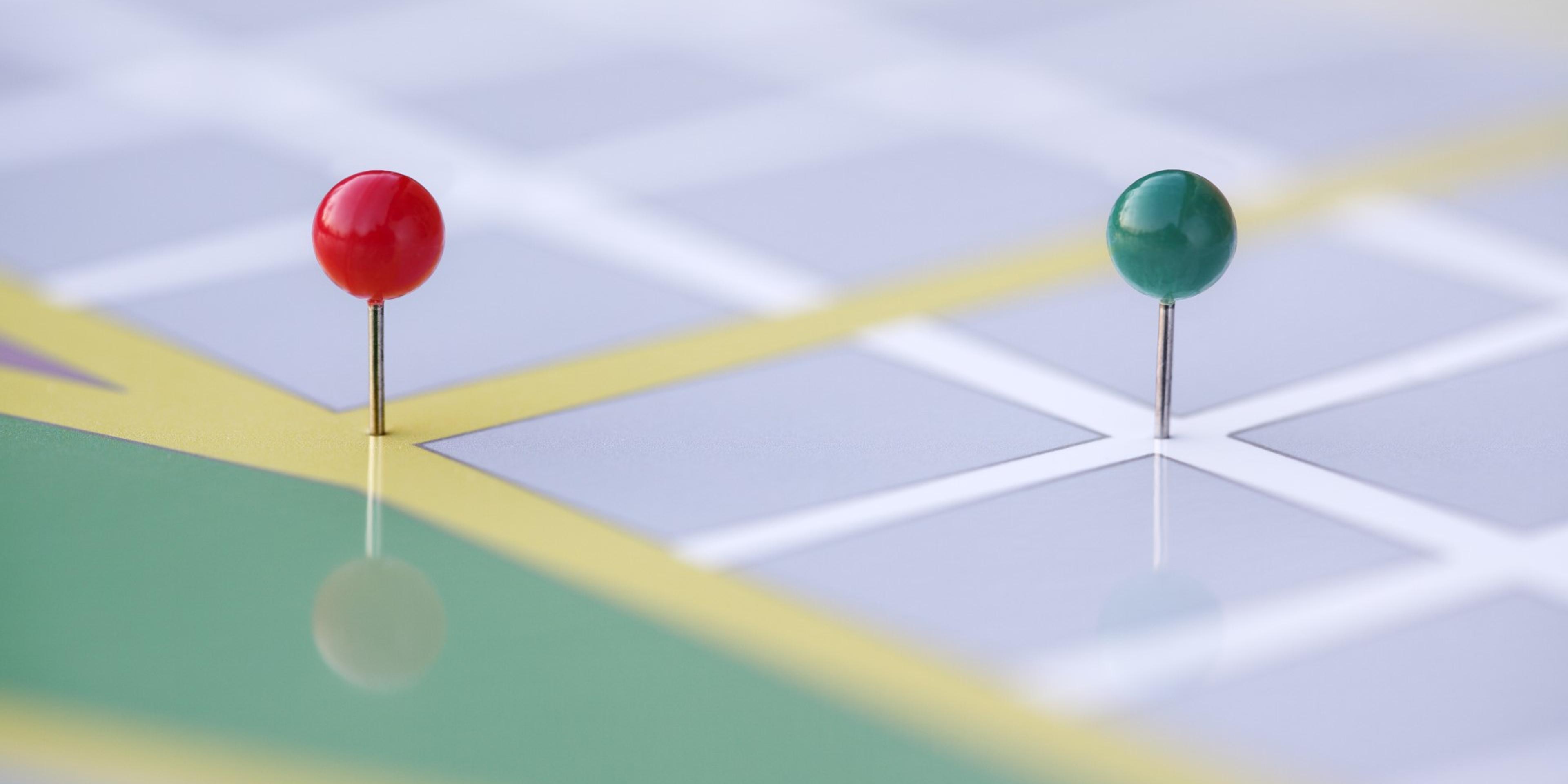 to pins på kart