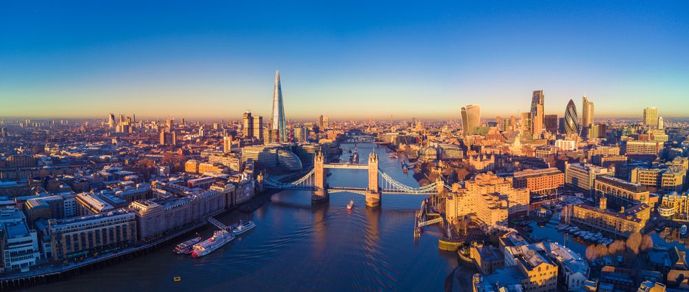 Panoramautsikt over London og Themsen