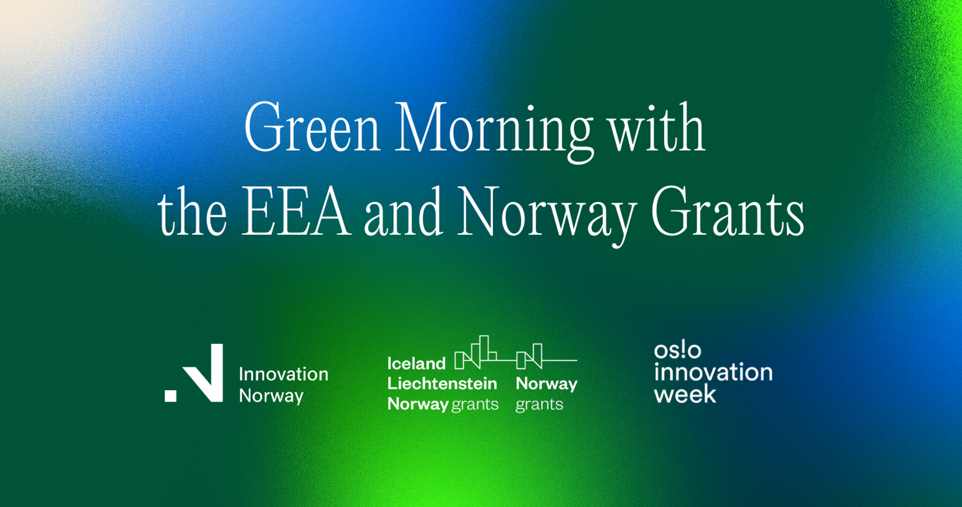 Poster with the text Green Morning with the EEA and Norway Grants