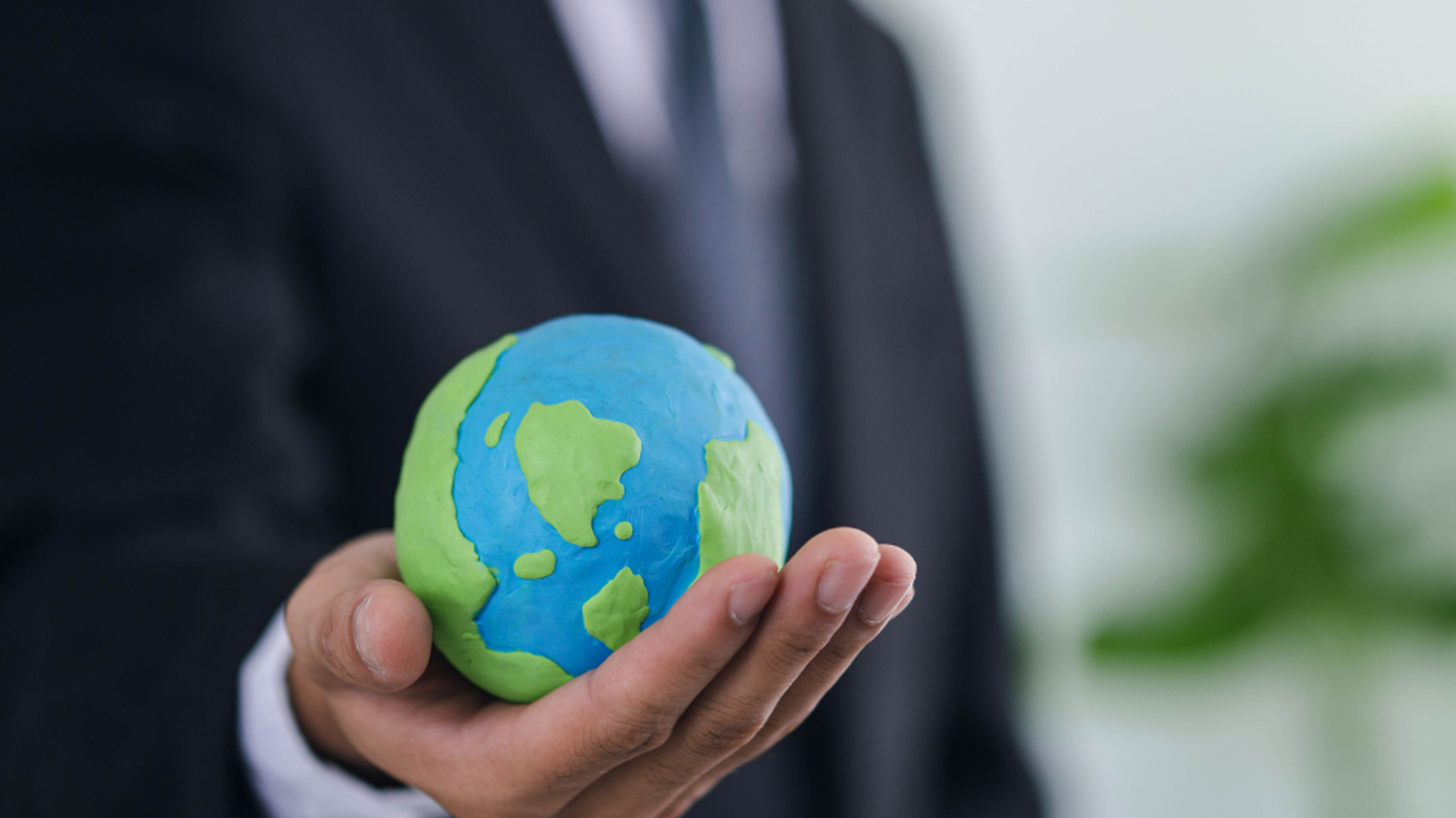 man with globe