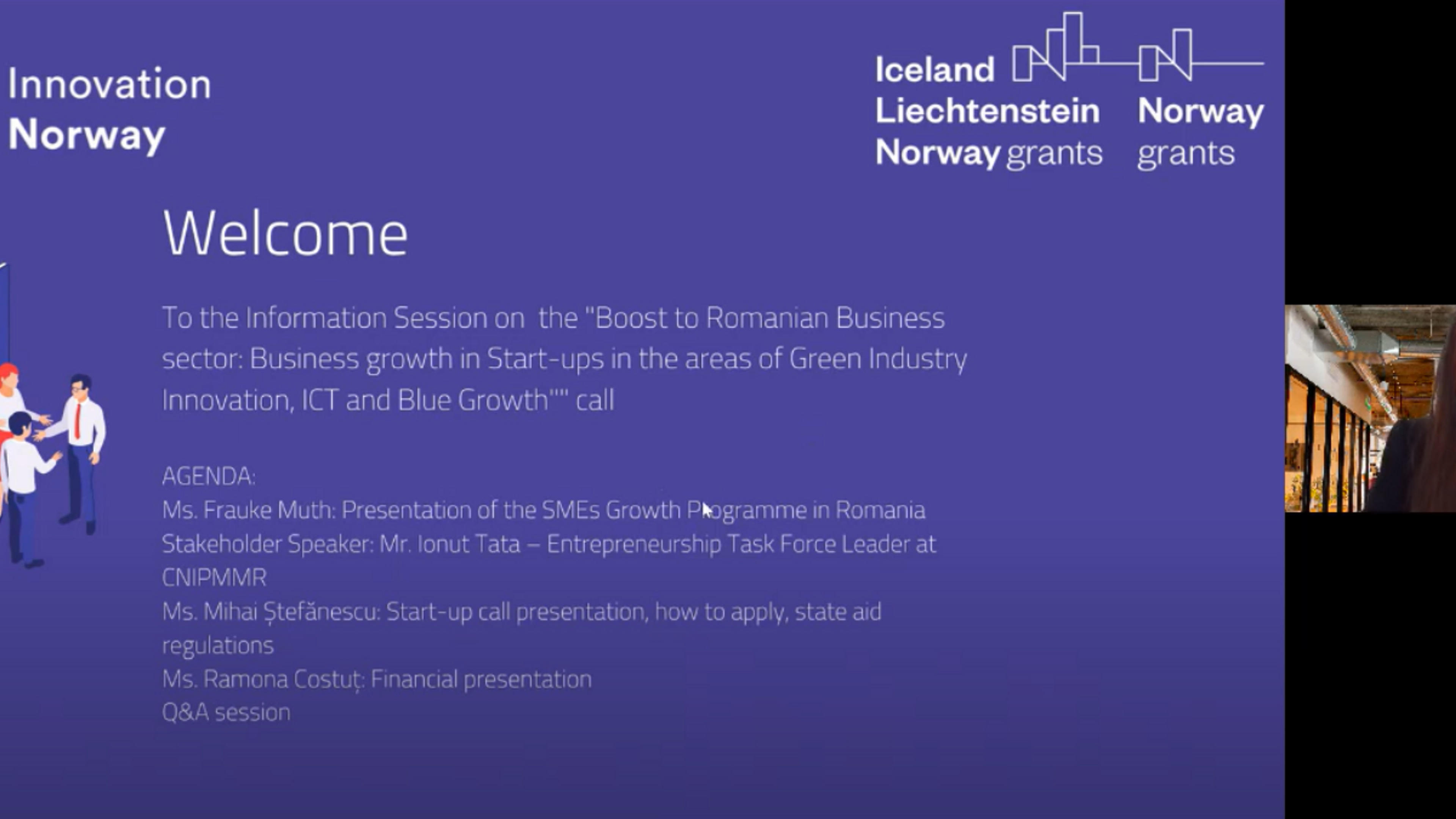 Bannerbilde med dame som presenterer