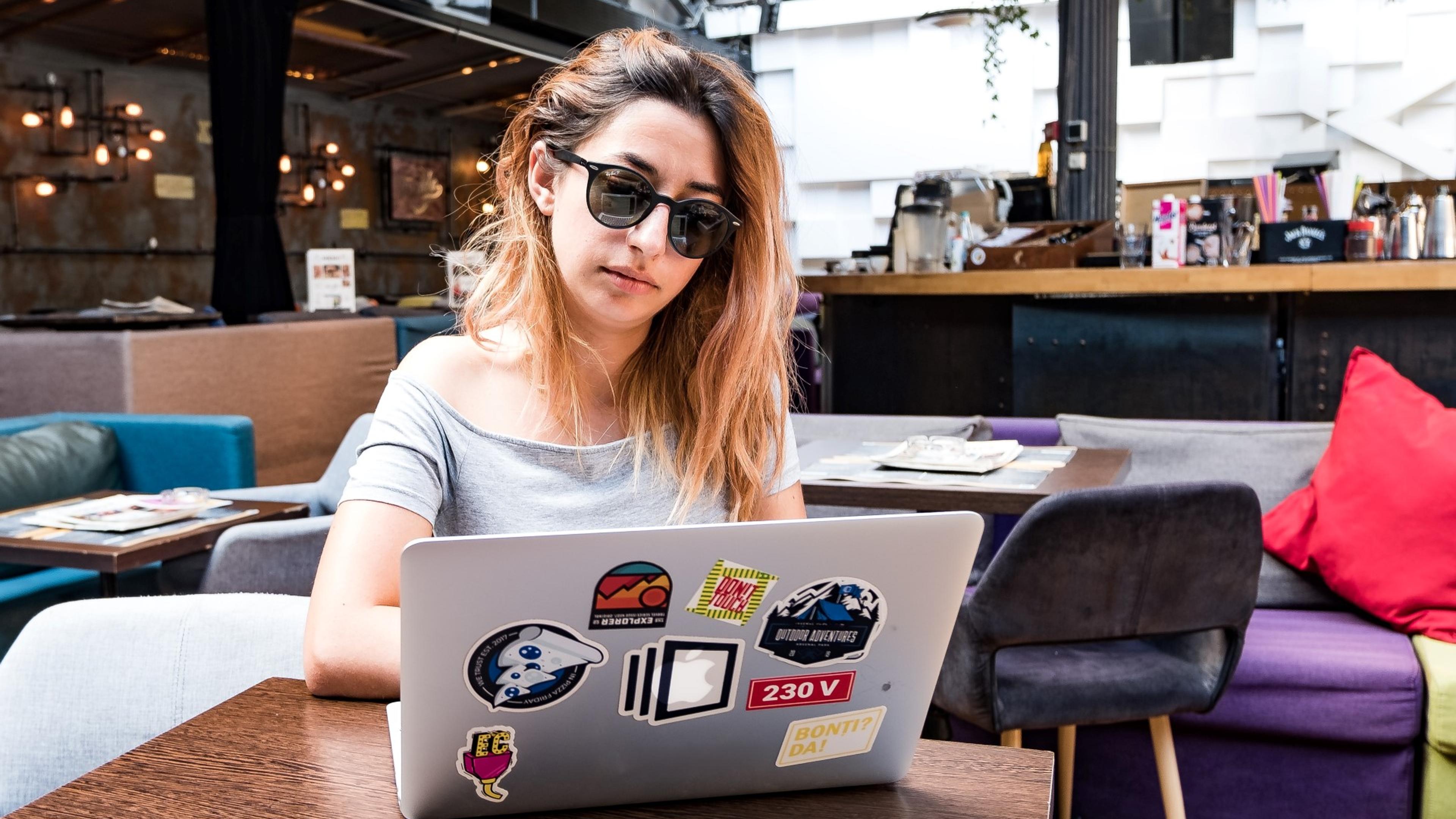 Girl working on laptop
