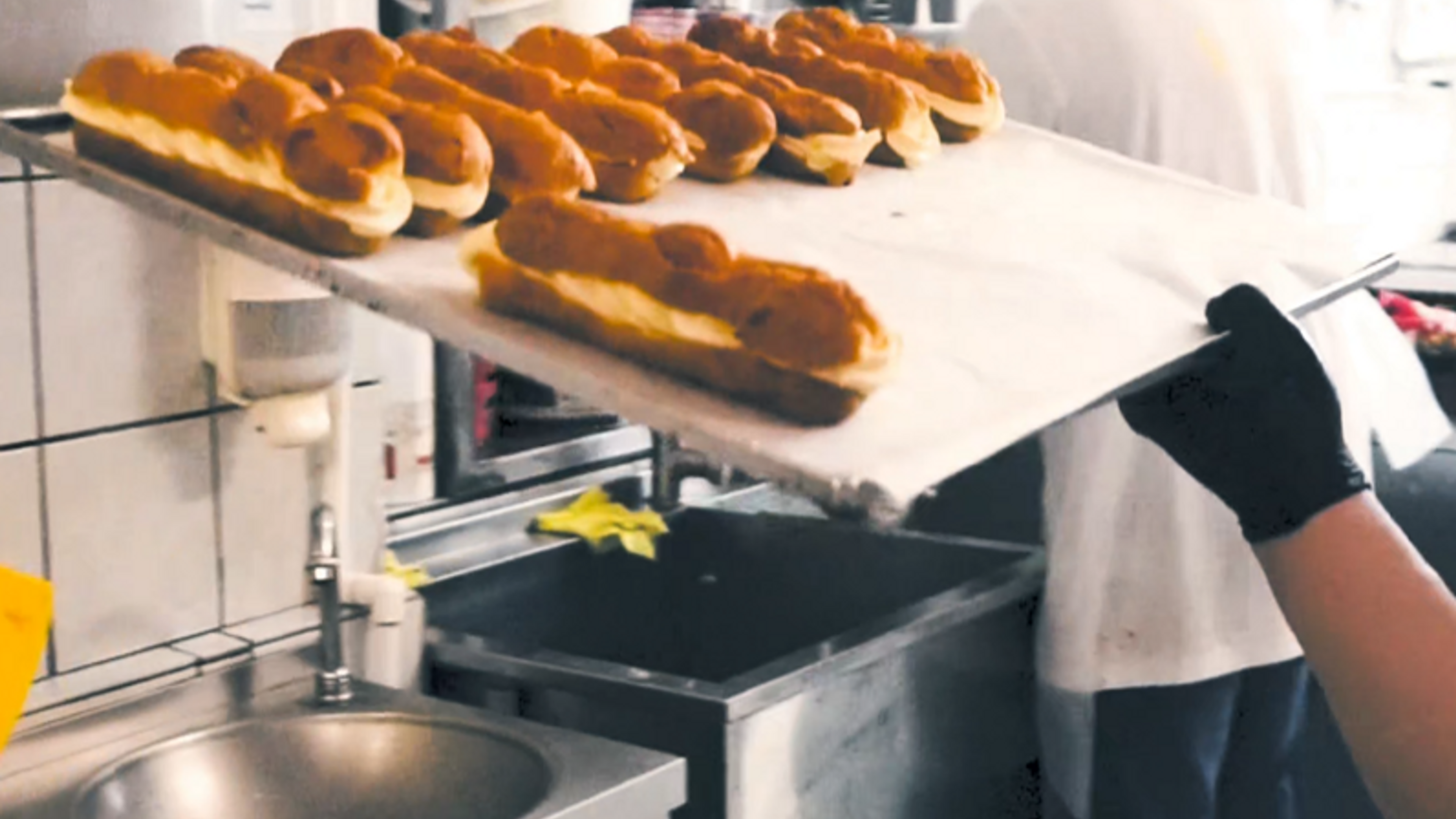 Person baking sweet baked goods