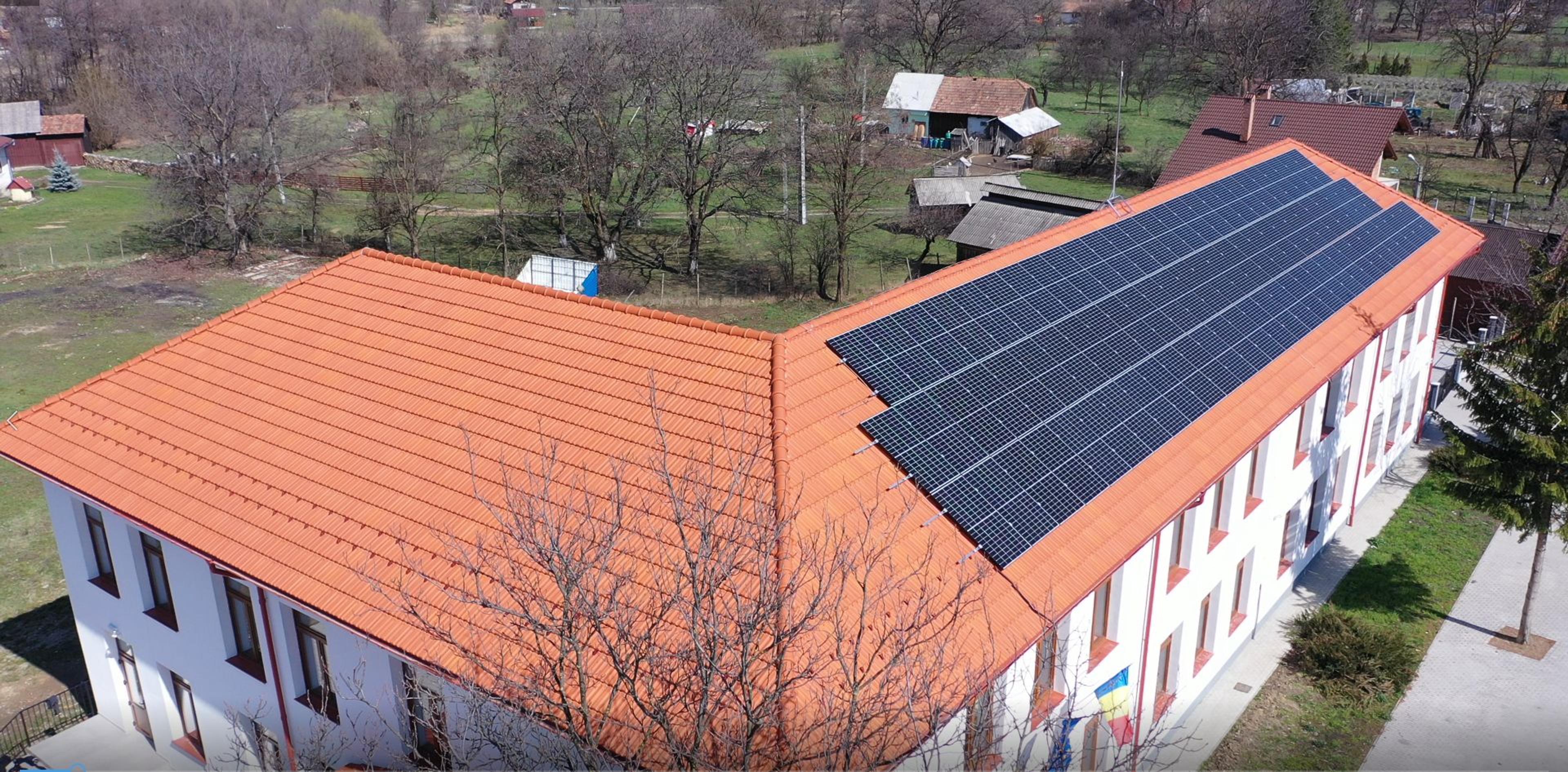 another kindergarden in Prundu Bargaului with solar panels on the roof